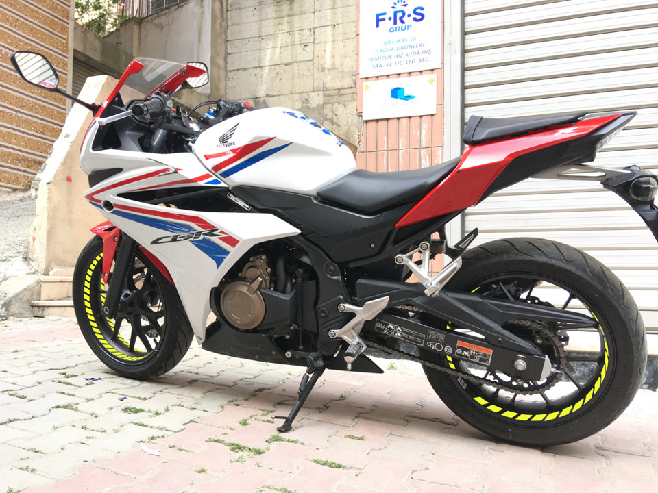 Tam Tur Floresan Sarı Supersport İç Jant Şeridi Sticker Çınar Ext