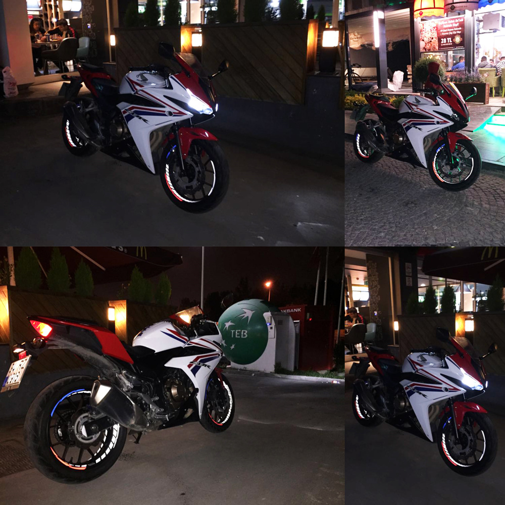 Tam Tur Reflektif Beyaz (Gri) Supersport İç Jant Şeridi Sticker Ç