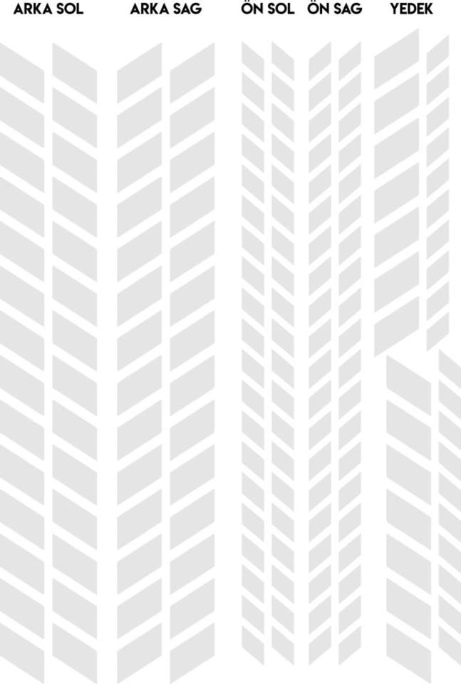 Tam Tur Reflektif Beyaz (Gri) Supersport İç Jant Şeridi Sticker Ç