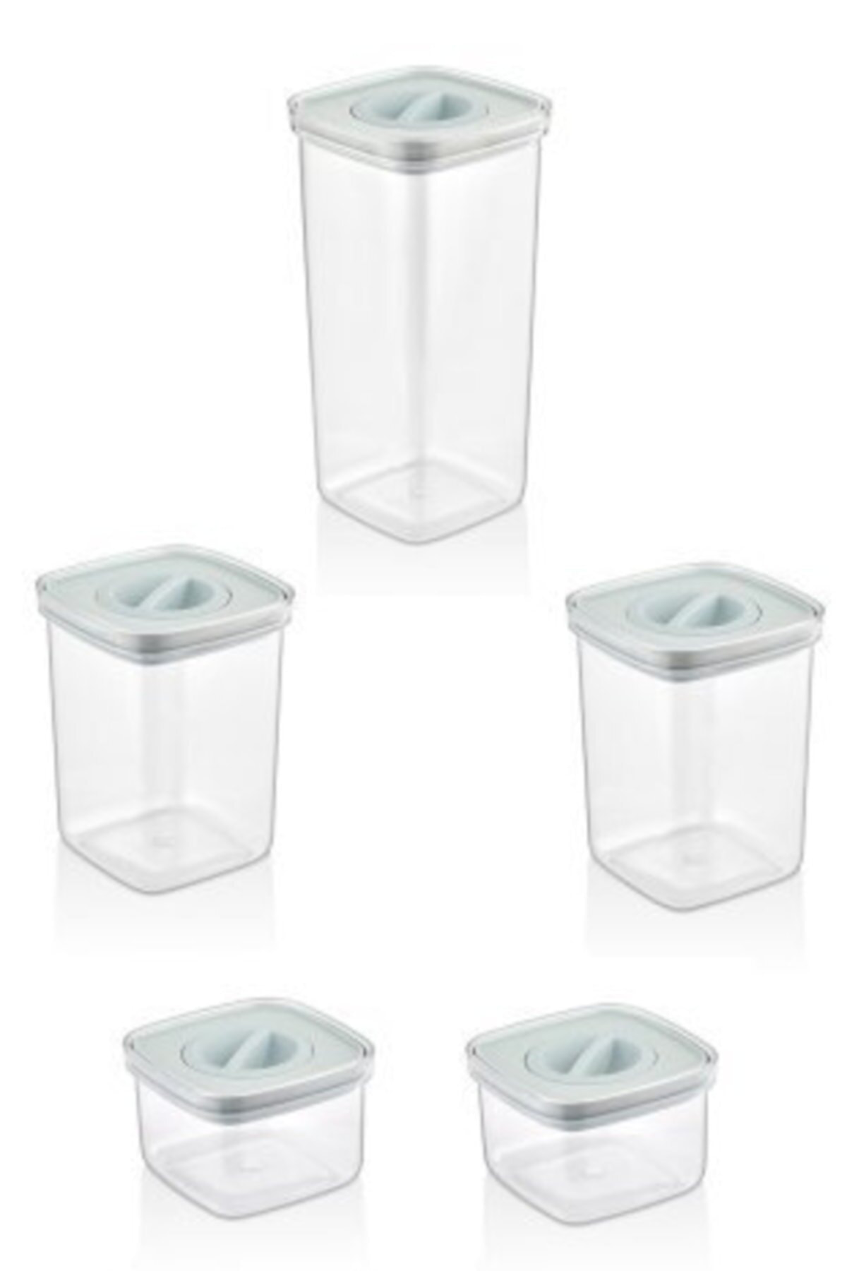 Organizers Tam Vakumlu Kilitli Sızdırmaz Şeffaf Saklama Kabı 5'Li