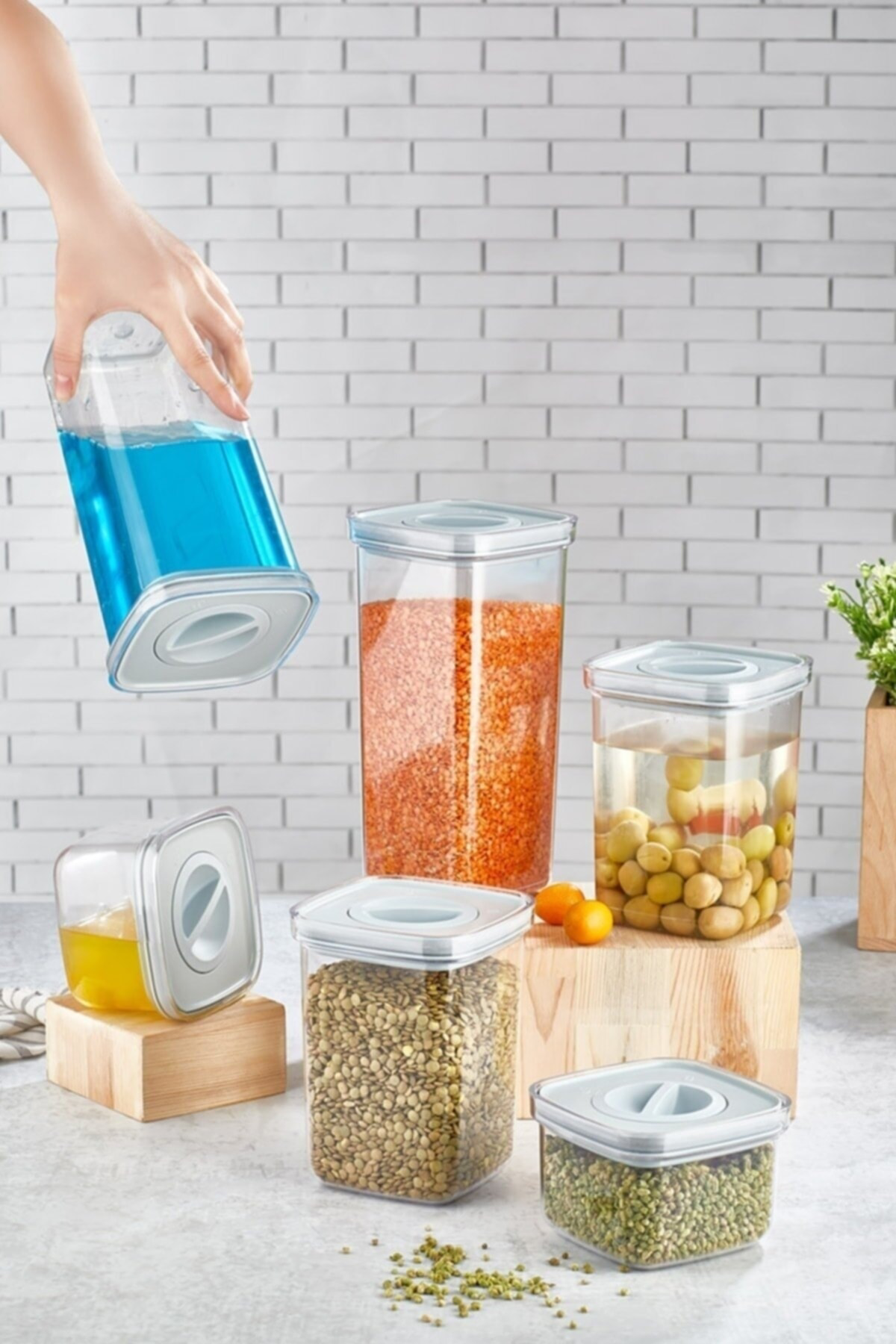 Organizers Tam Vakumlu Kilitli Sızdırmaz Şeffaf Saklama Kabı 5'Li