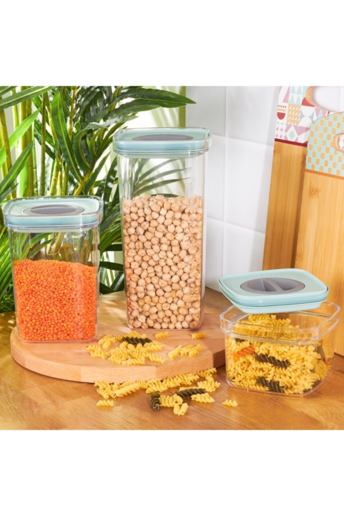 Organizers Tam Vakumlu Kilitli Sızdırmaz Şeffaf Saklama Kabı 3'Lü Set