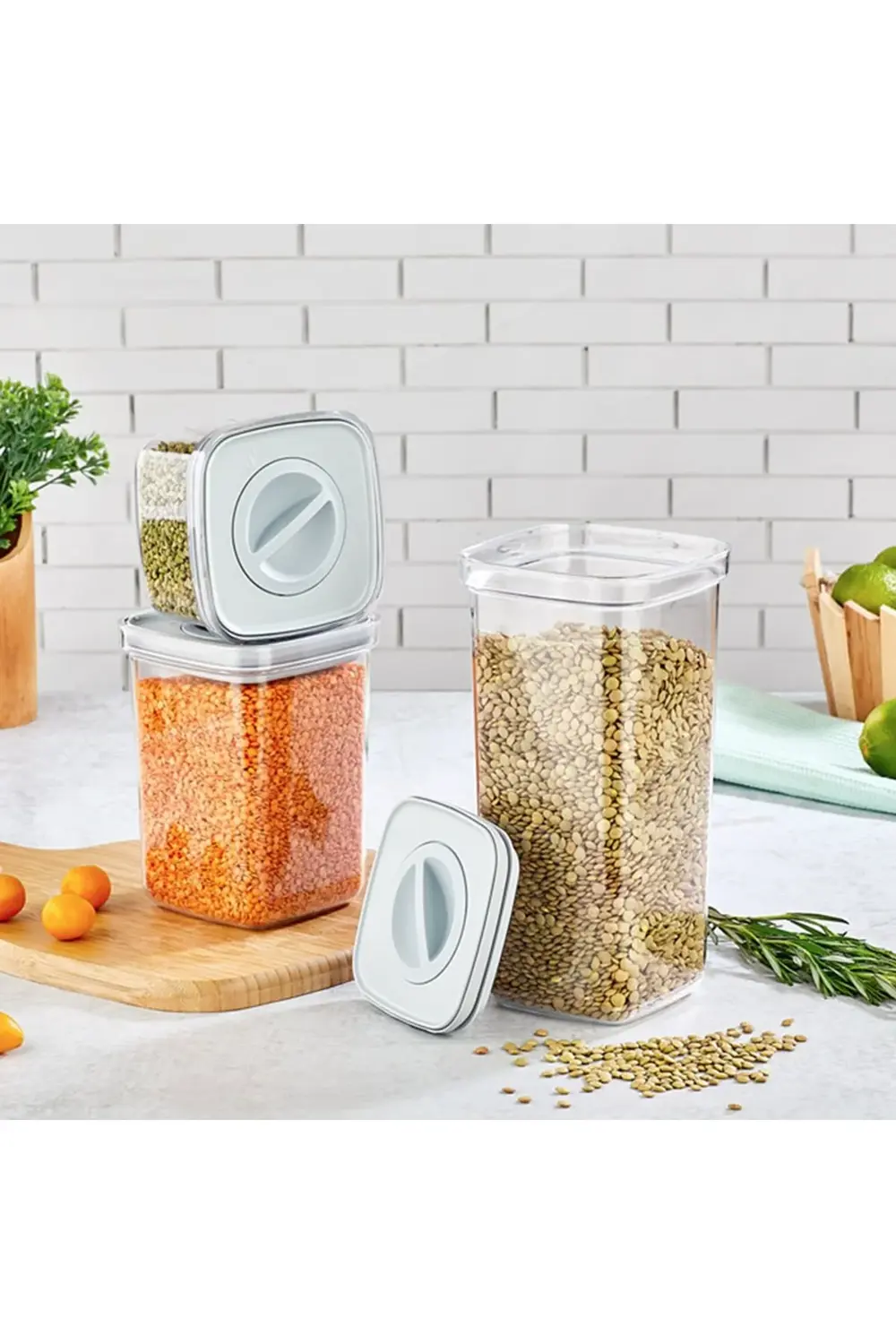 Tam Vakumlu Kilitli Sızdırmaz Şeffaf Saklama Kabı 3'lü Set 500ml-