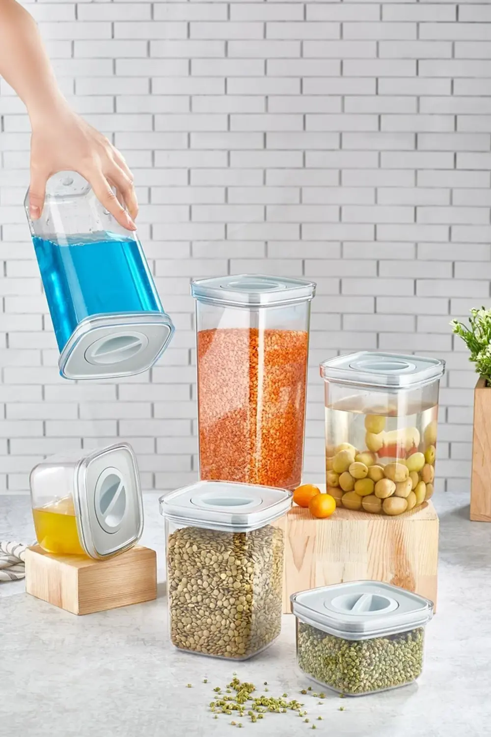 Tam Vakumlu Kilitli Sızdırmaz Şeffaf Saklama Kabı 5'li Set 2*500m