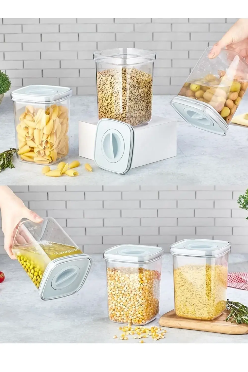 Tam Vakumlu Kilitli Sızdırmaz Şeffaf Saklama Kabı 6'lı 1100ml