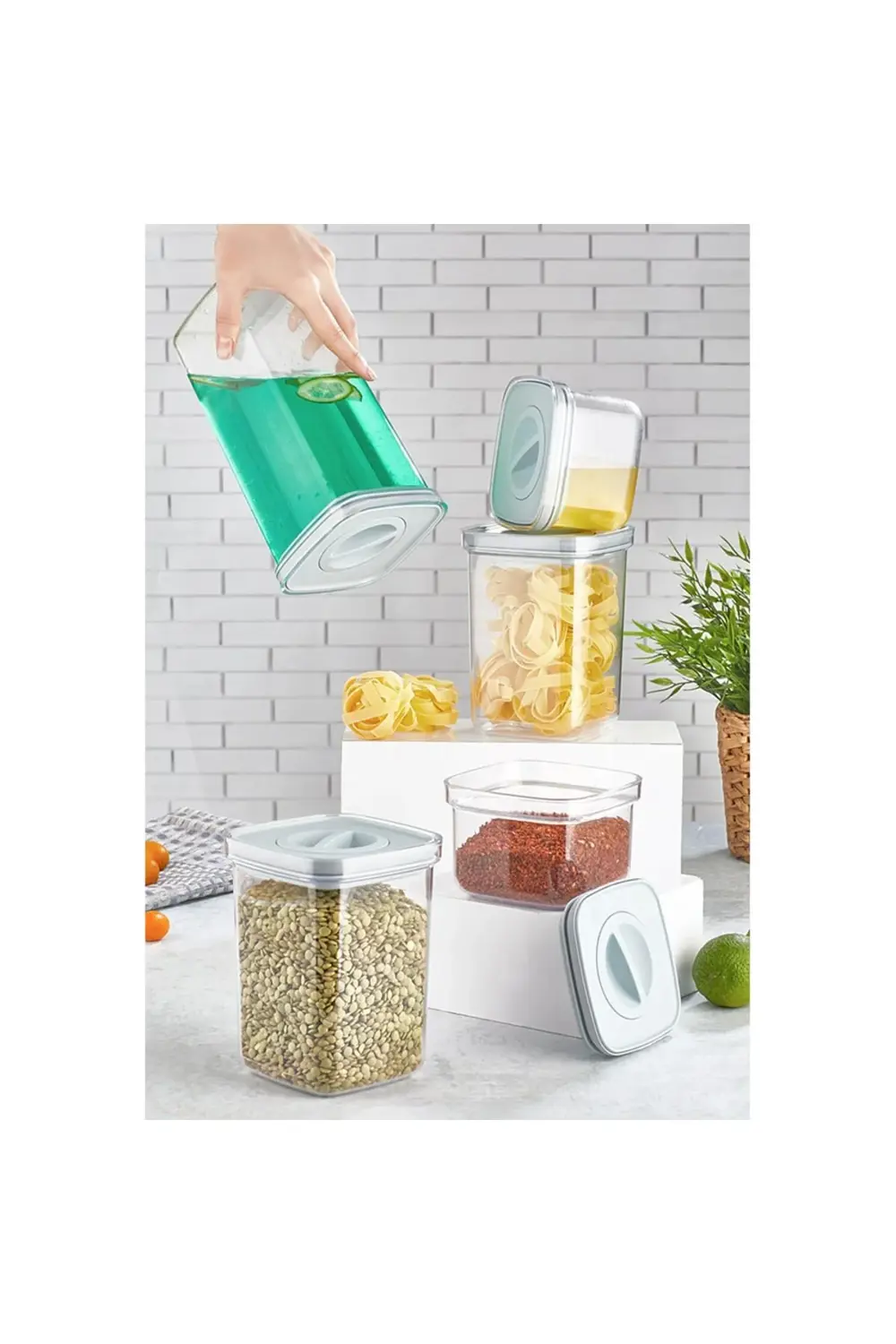 Tam Vakumlu Kilitli Sızdırmaz Şeffaf Saklama Kabı 3'lü Set 500ml-