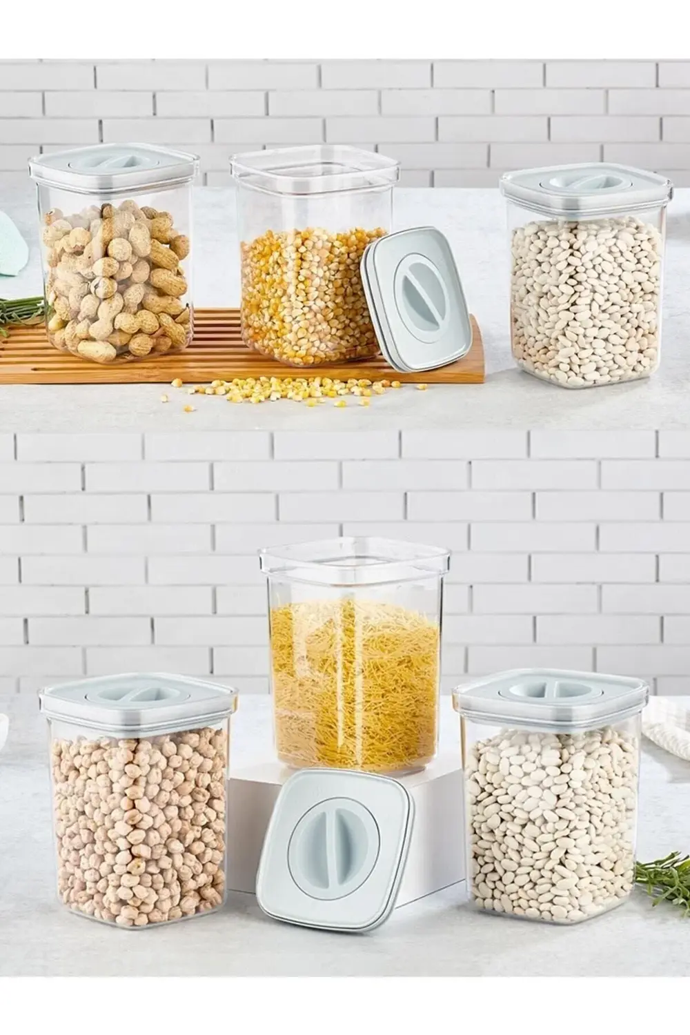 Tam Vakumlu Kilitli Sızdırmaz Şeffaf Saklama Kabı 6'lı 1100ml