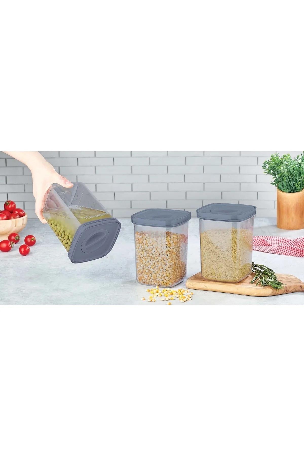 Tam Vakumlu Sıvı Sızdırmaz Kilitli Kapak Şeffaf Kapaklı Saklama Kabı 3'lü 1100 Ml Tam Vakumlu Sıvı Sızdırmaz Kilitli Kapak Şeffaf Kapaklı Saklama Kabı 3'lü 1100 Ml