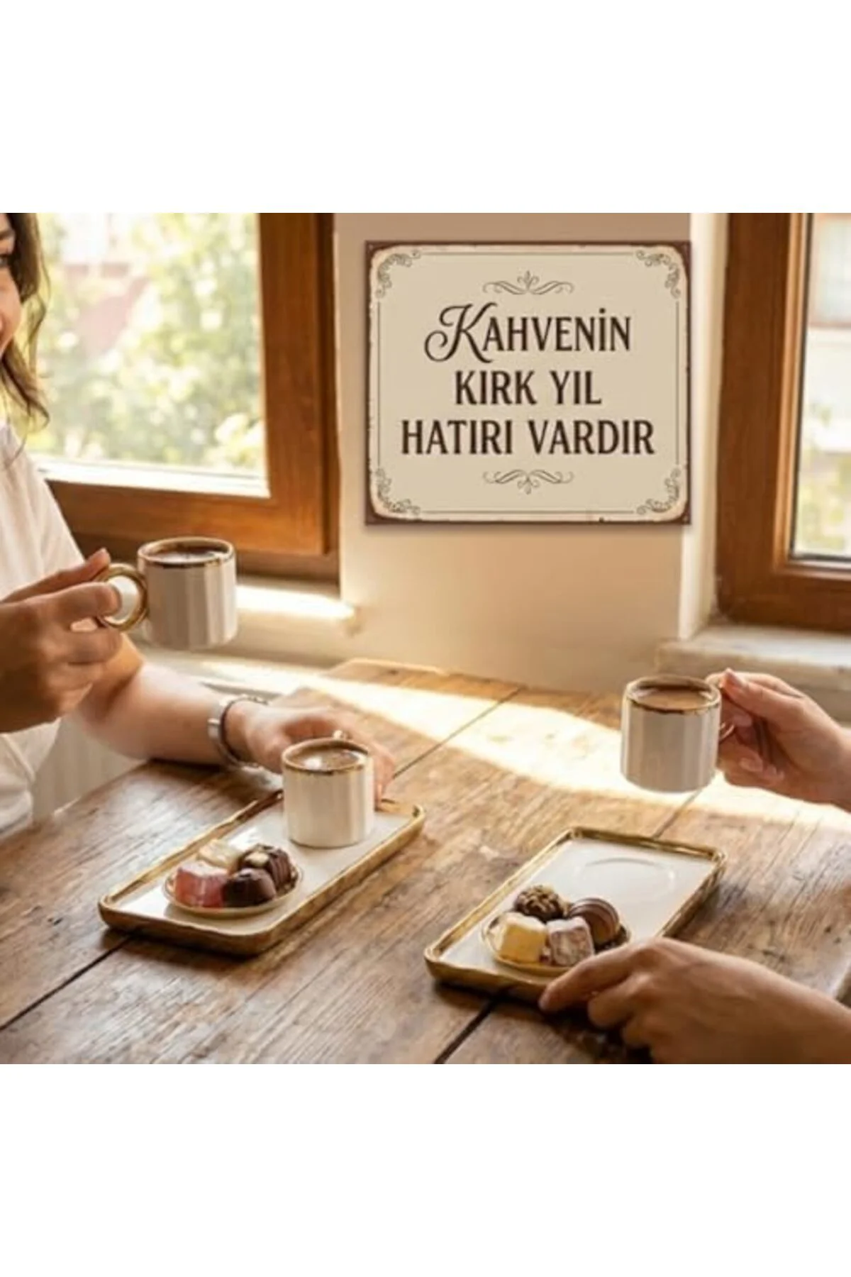 TAMGÜN 6’lı Beyaz Türk Kahvesi Fincan Seti – Altın Detaylı Kahve TAMGÜN 6’lı Beyaz Türk Kahvesi Fincan Seti – Altın Detaylı Kahve
