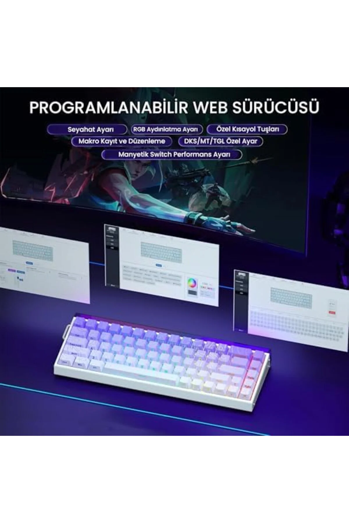 TAMGÜN Aula Hero 68 He Manyetik Klavye Trigger Dragon Switch 8000