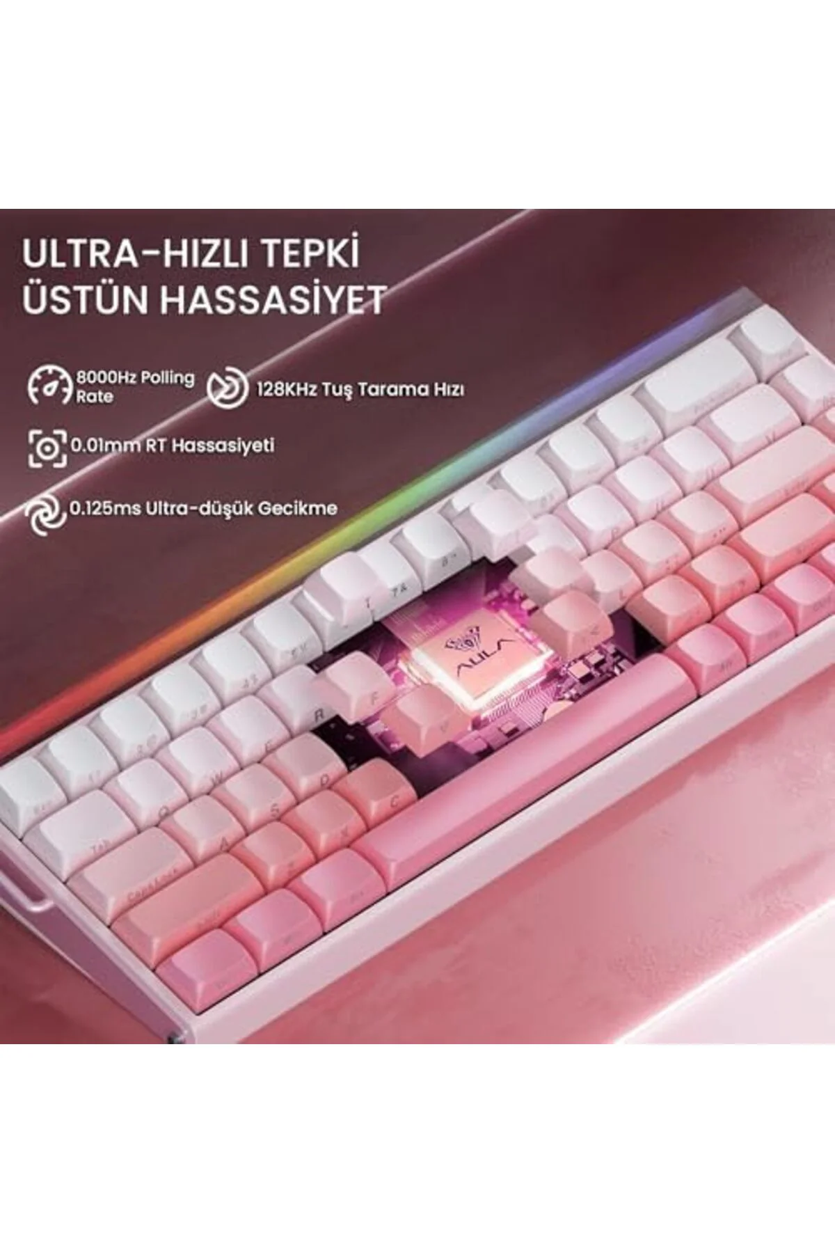 TAMGÜN Aula Hero 68 He Manyetik Klavye Trigger Switch 8000Hz RGB 