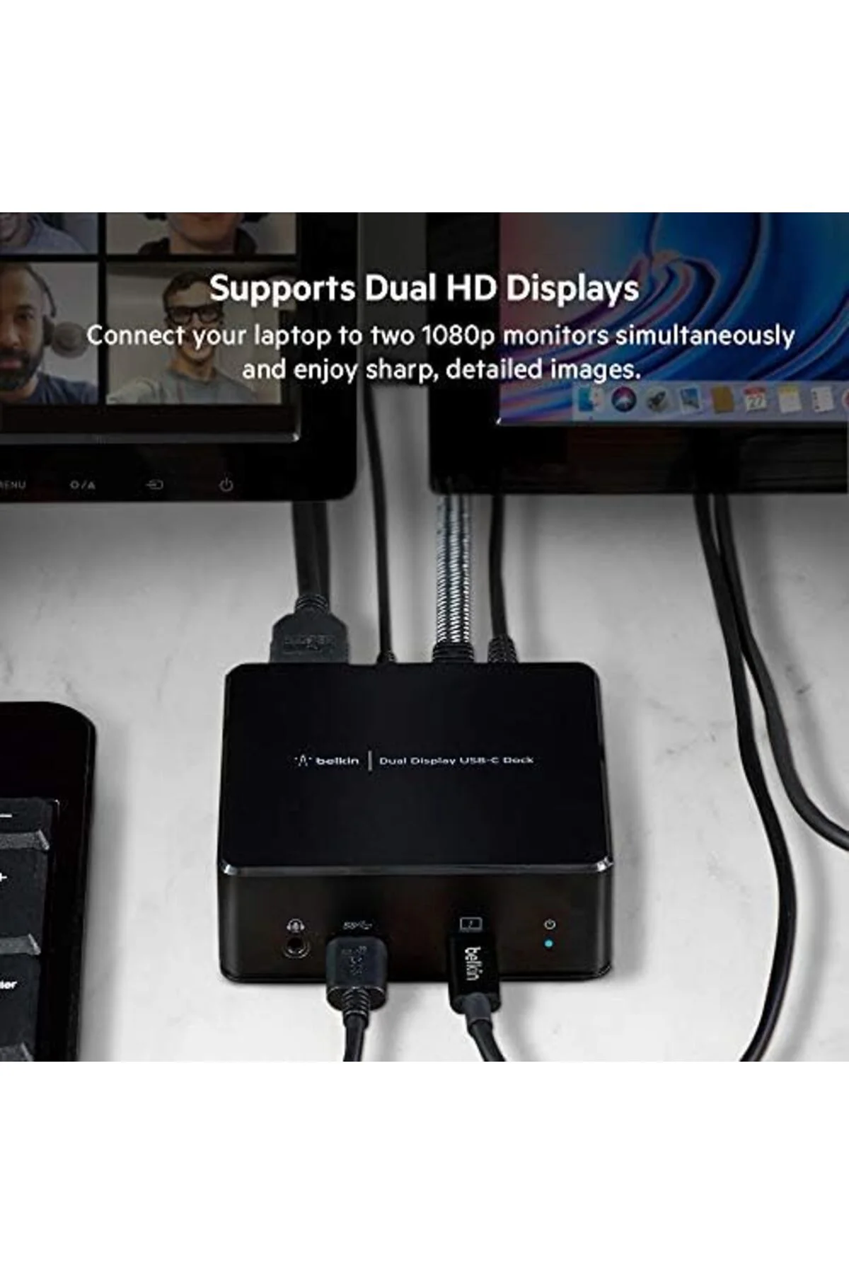 TAMGÜN Çift Ekran Bağlantı İstasyonu (85W Güç Dağıtımı, HDMI, USB