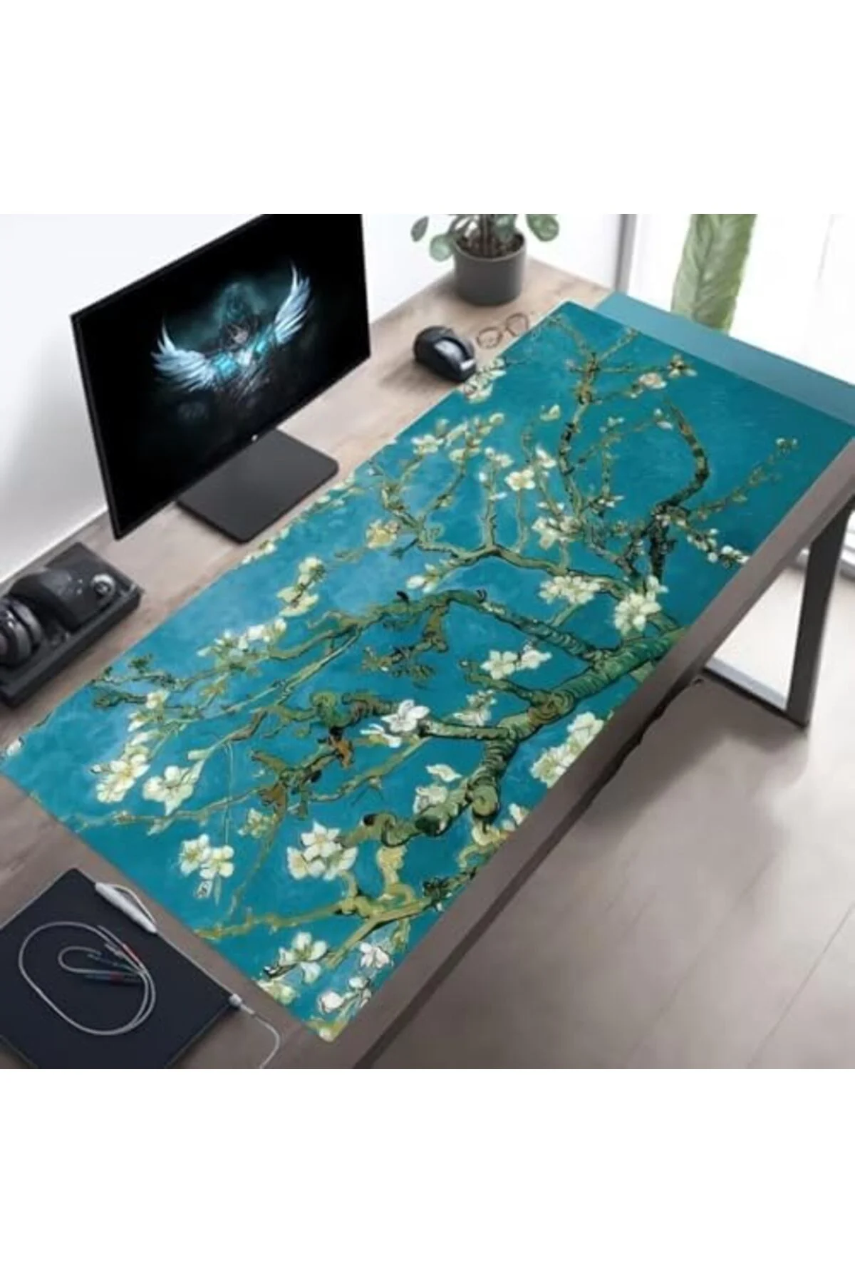 TAMGÜN Desenli Büyük Masa Pedi 90x40 cm 3 mm Kaymaz Tabanlı Desk 