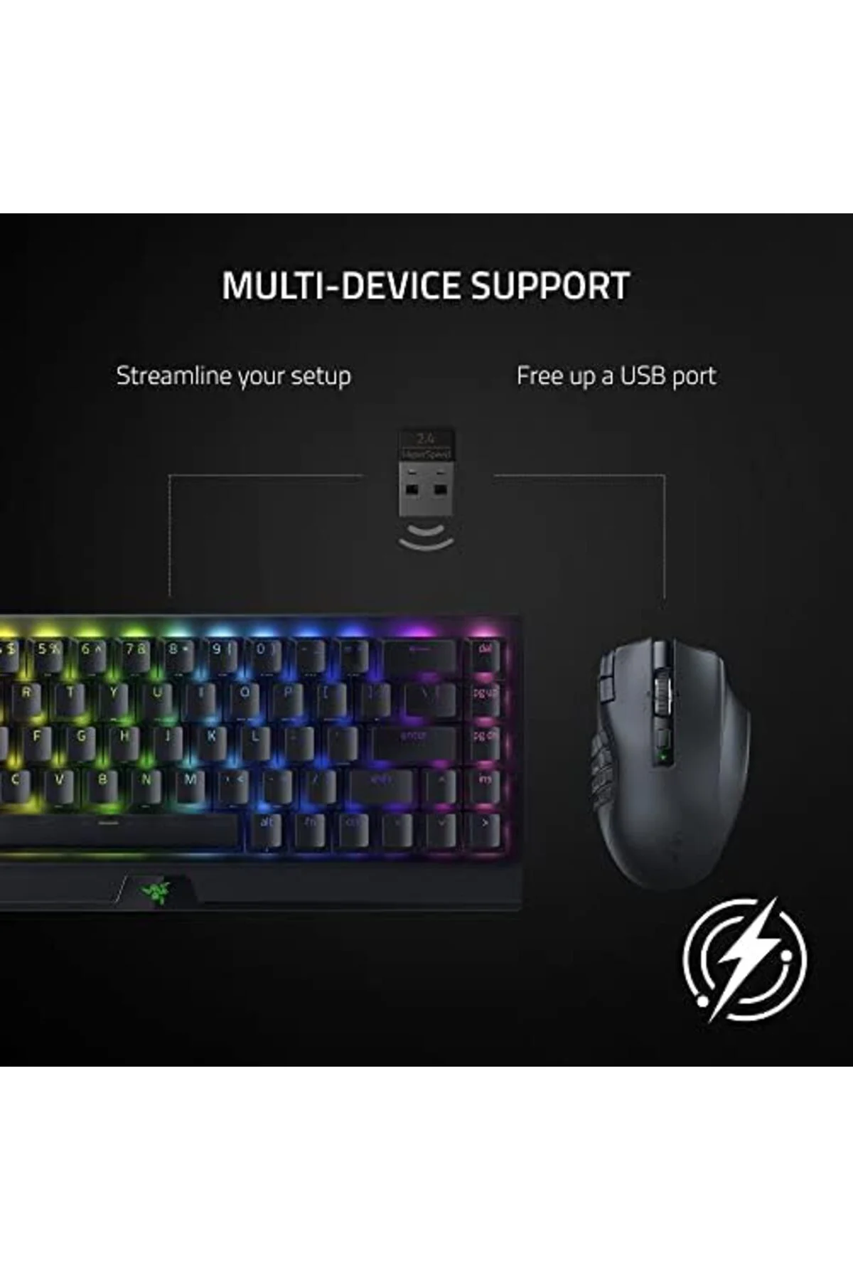 TAMGÜN Naga V2 HyperSpeed - Ergonomik Kablosuz MMO Oyun Faresi (1