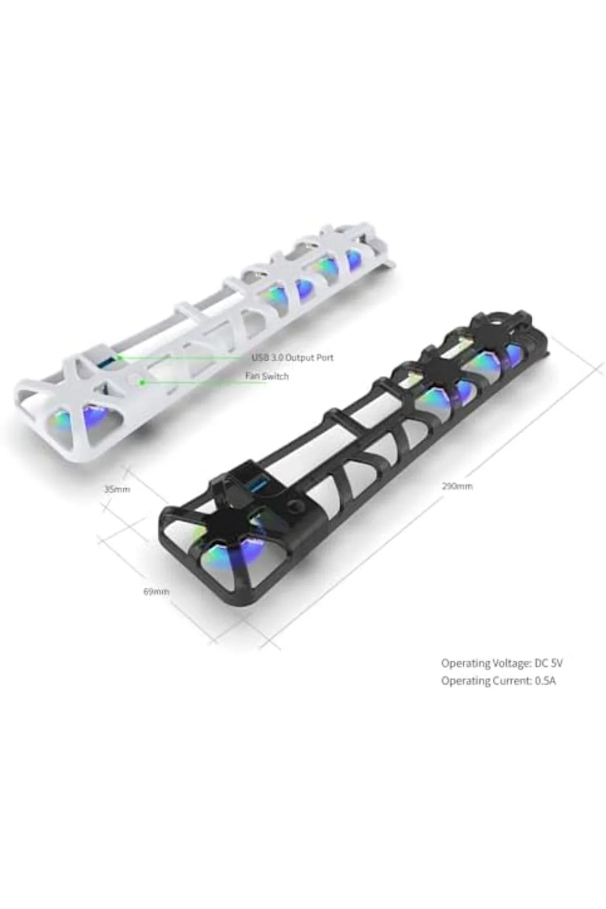 TAMGÜN PS5 Slim Uyumlu Soğutucu Led Işıklı Sessiz Fan 4000RPM USB