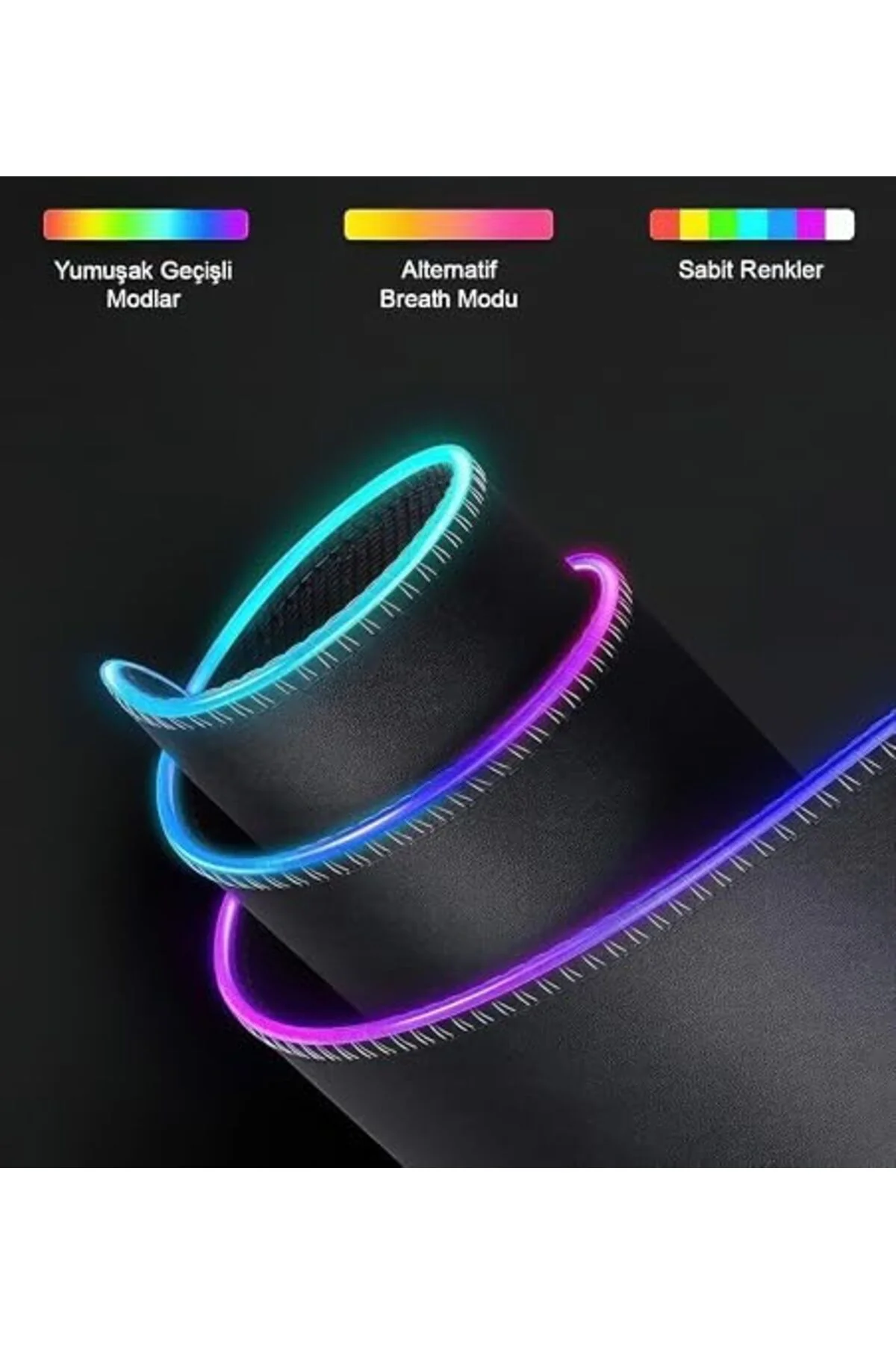 TAMGÜN RGB Işıklı Gaming Mouse Pad 80x30 XXL - 13 Mod LED Oyuncu 