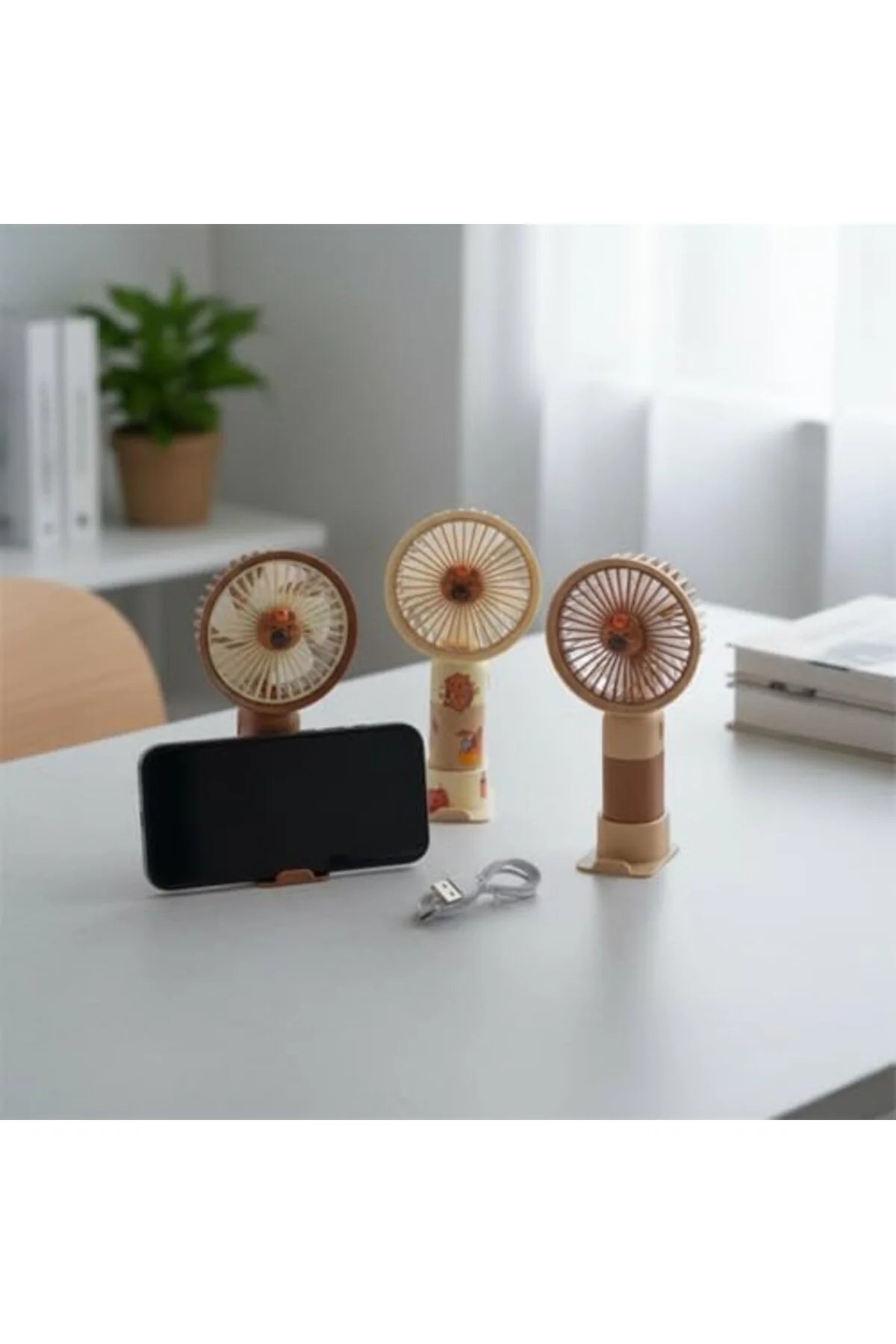 TAMGÜN Şarjlı Mini El Fanı & Telefon Tutucu – Özel Tasarımlı USB 
