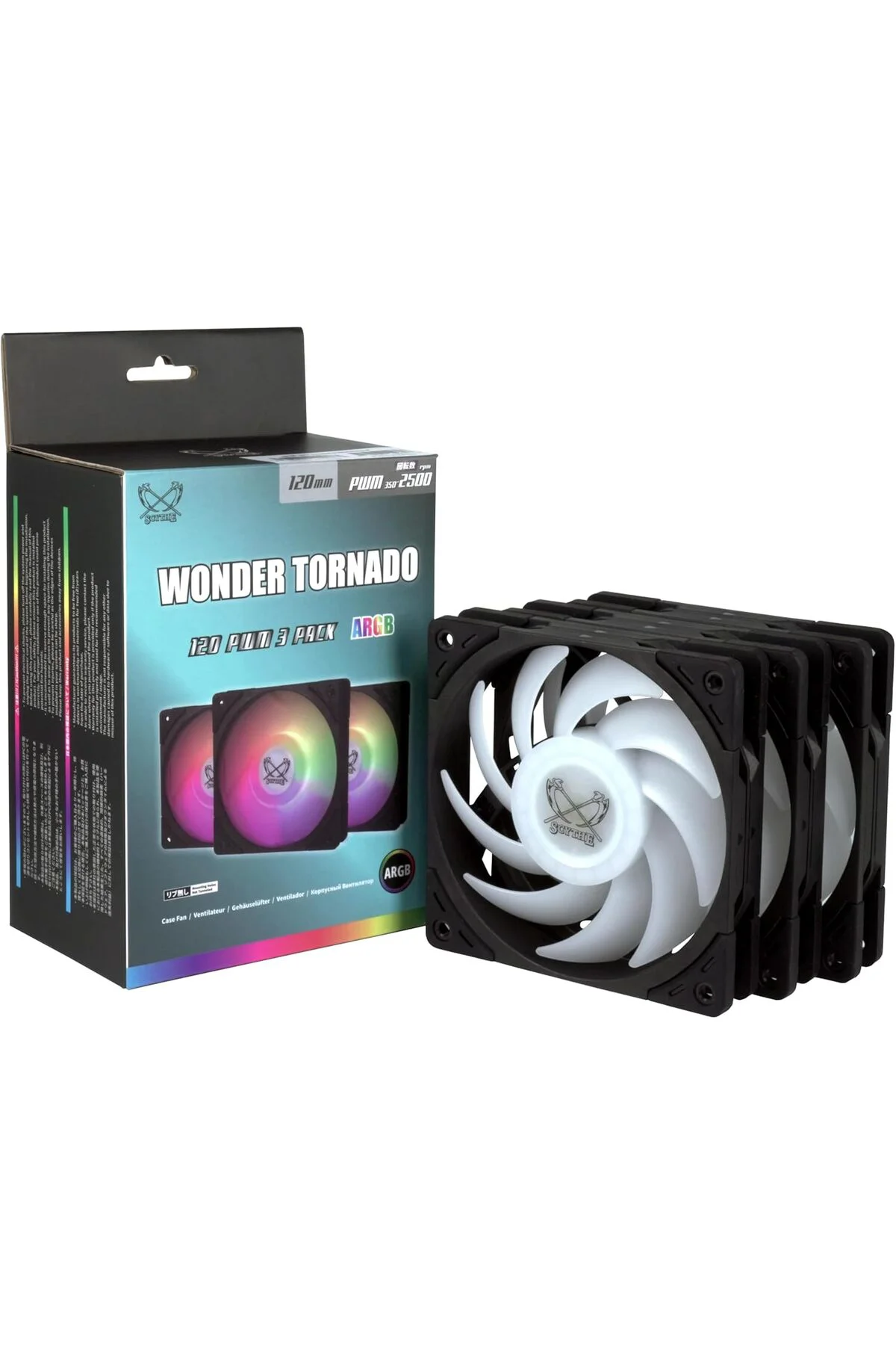 TAMGÜN SCYTHE Wonder Tornado 120mm ARGB Siyah Kasa Fanı 3’lü Pake TAMGÜN SCYTHE Wonder Tornado 120mm ARGB Siyah Kasa Fanı 3’lü Pake