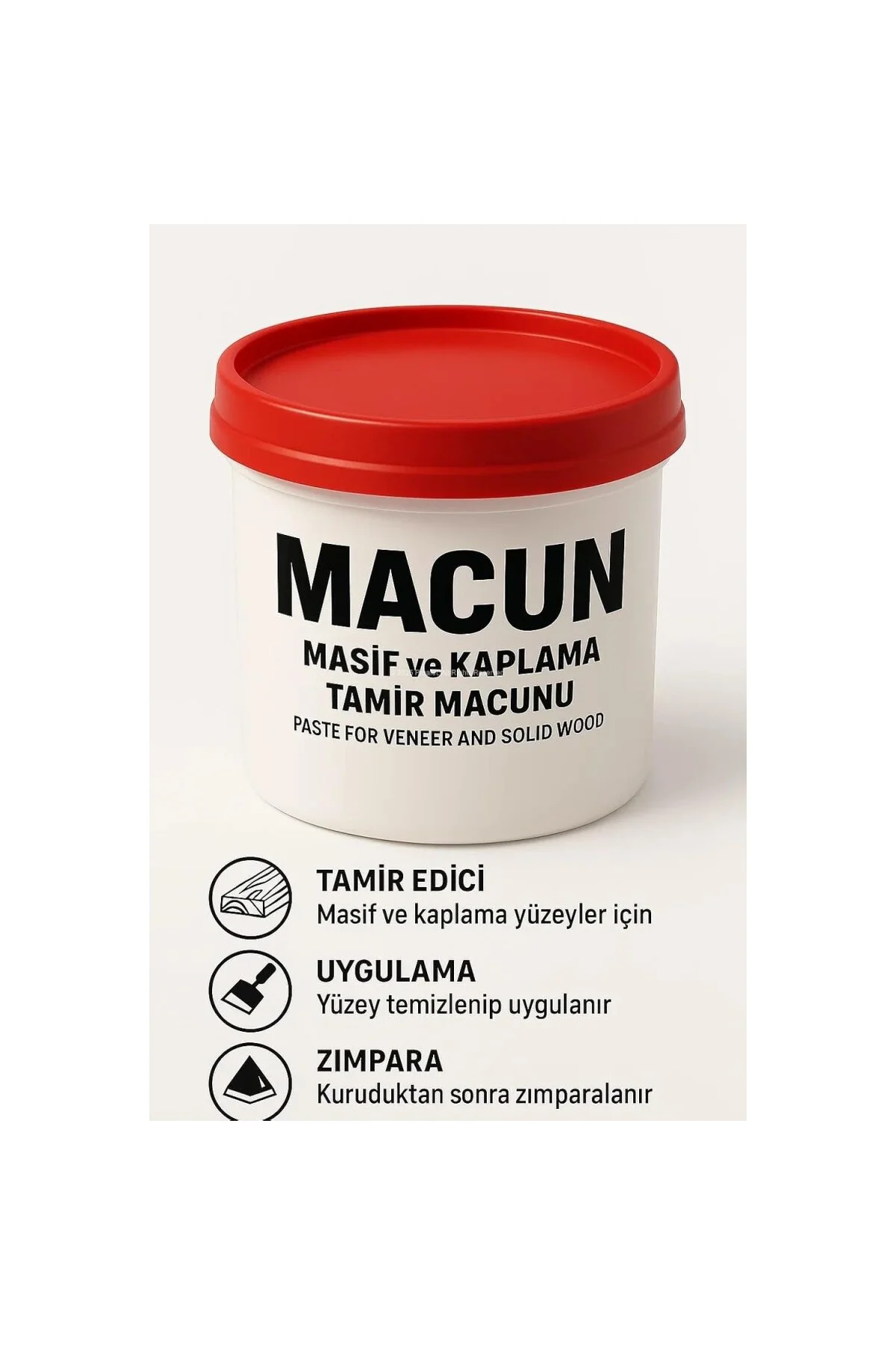 Tamir Macunu, Ahşap, Kaplama, Masif Yüzey, Çizik, Çatlak, Delik O