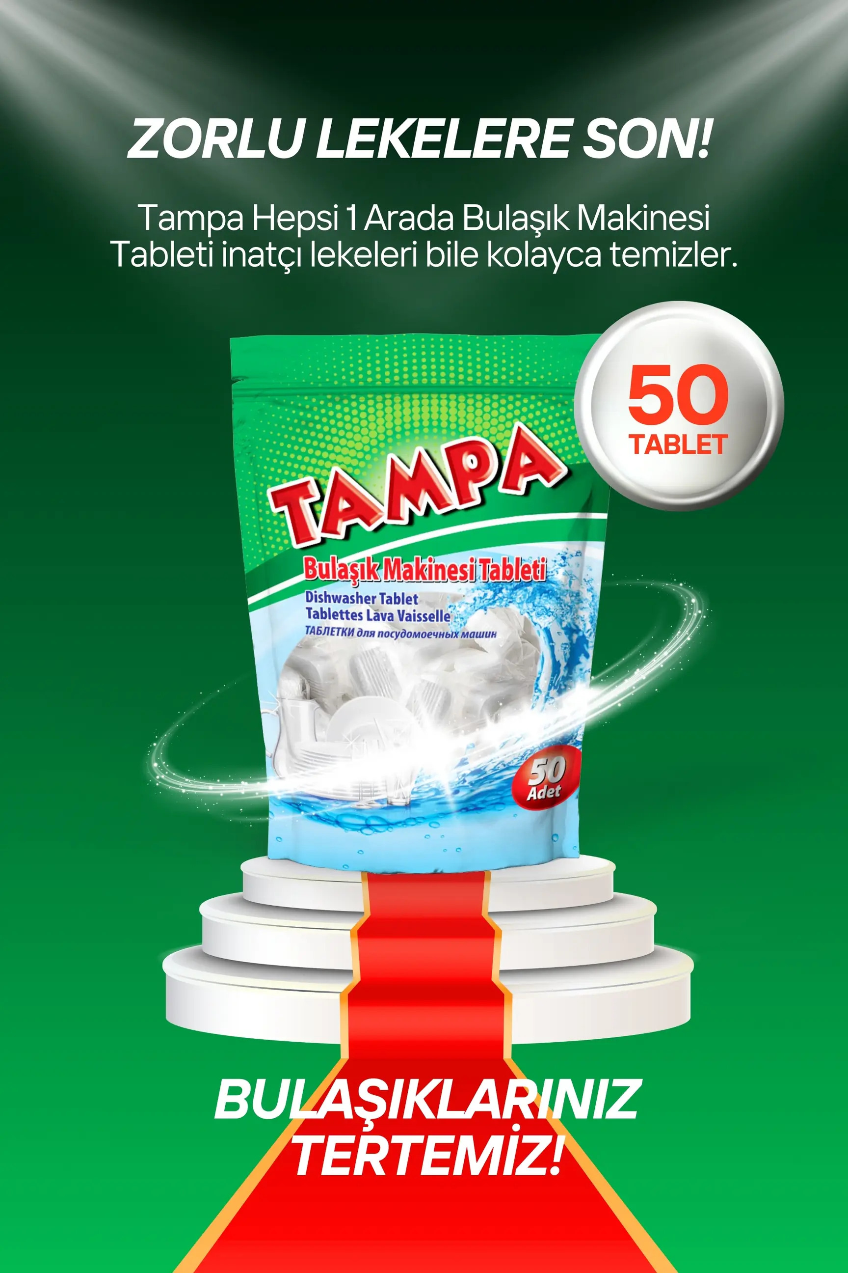 Tampa Bulaşık Makinesi Tableti 50 Adet 10'lu Paket 500 Yıkama Fiyatı, Yorumları ve Özellikleri