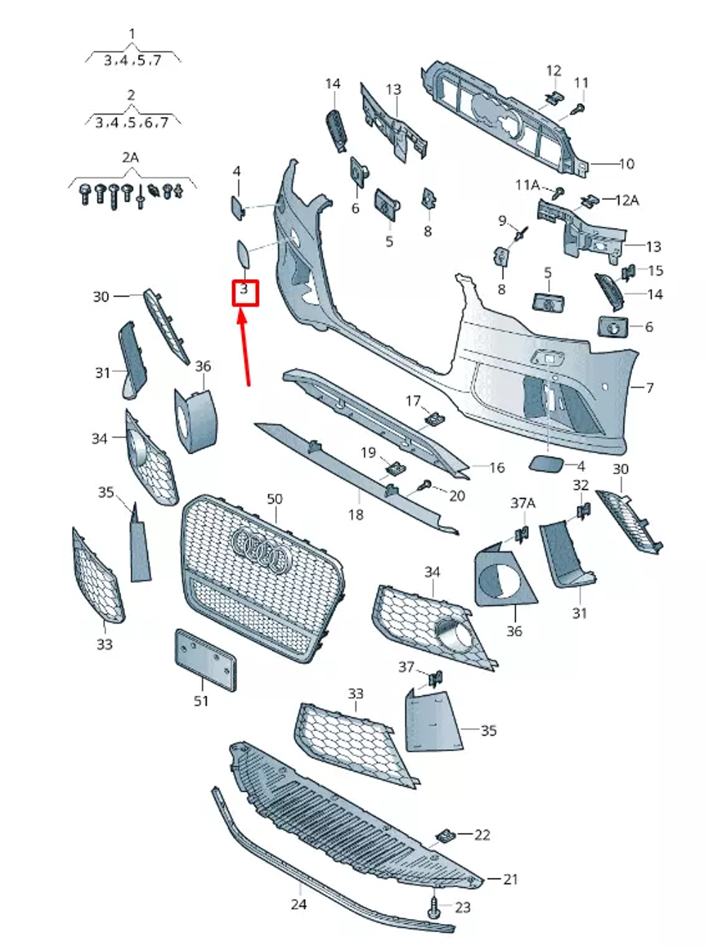 Tampon Çeki Demiri Kapağı (VW Orjinal)(4G0807241GGRU)