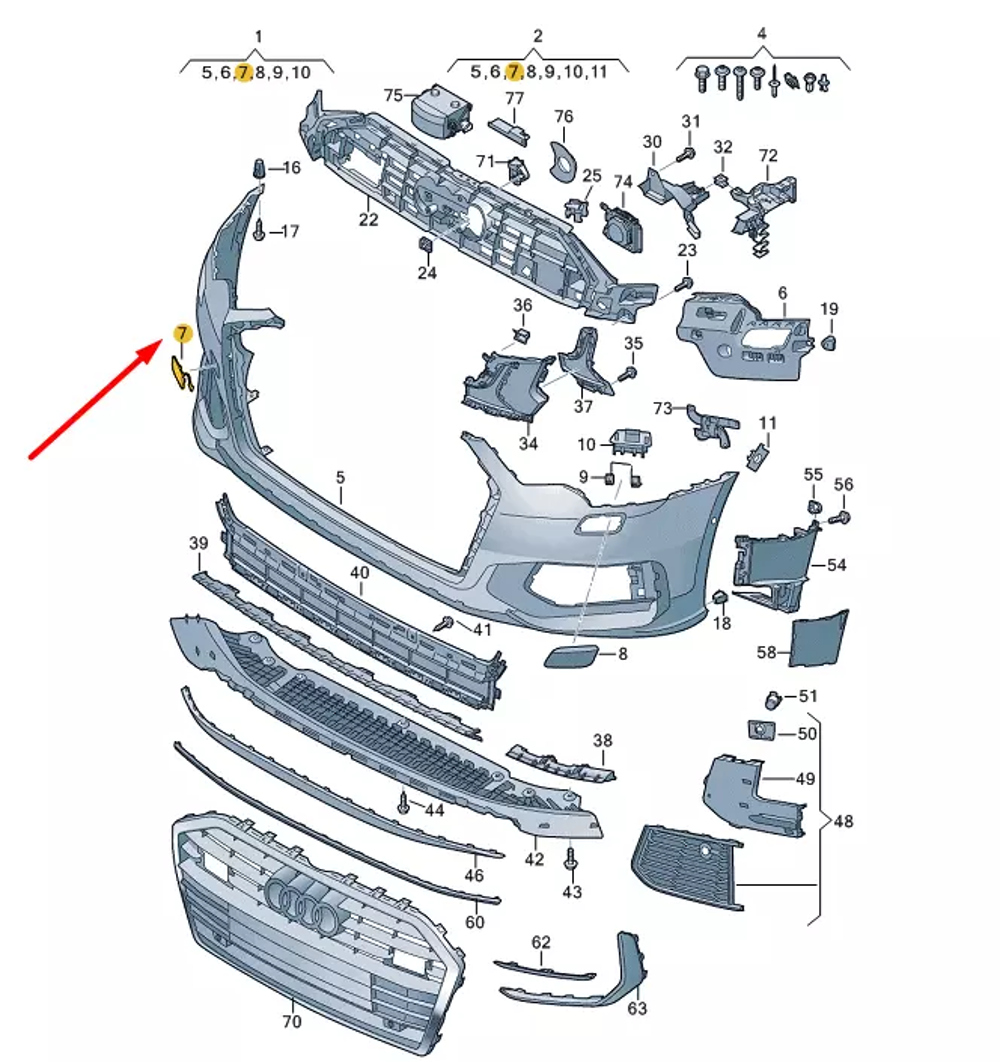 Tampon Çeki Demiri Kapağı (VW Orjinal)(4K0807241AGRU)