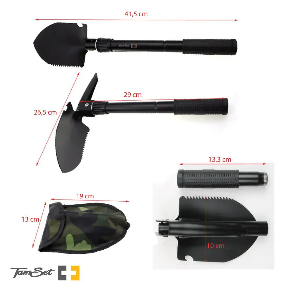 TAMSET C1 Kürek 41,5cm Katlanır Portatif Kamp Küreği