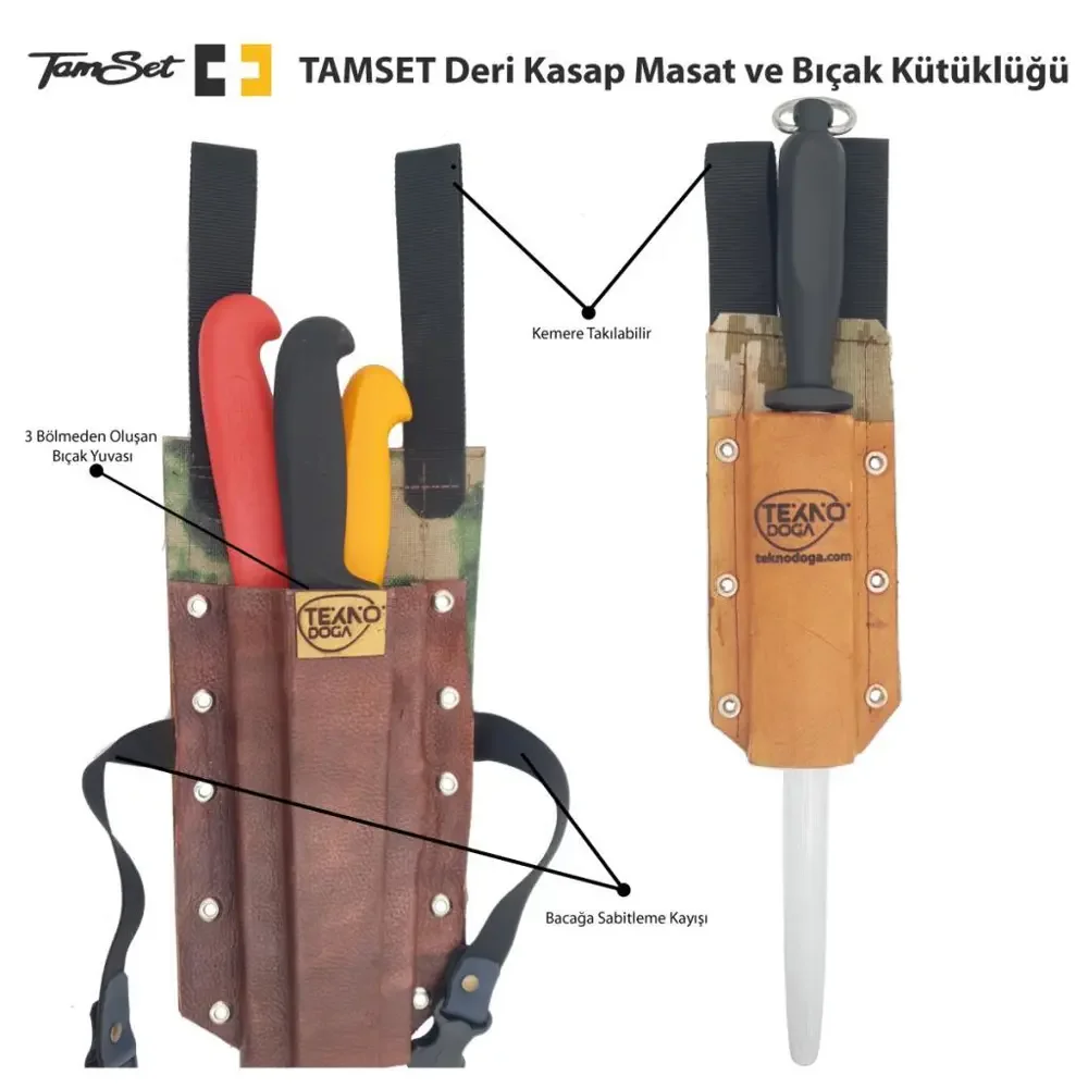 TAMSET Deri 3 Bıçak ve 1 Masat Kütüklüğü TAMSET Deri 3 Bıçak ve 1 Masat Kütüklüğü Fiyatı, Yorumları ve Özellikleri