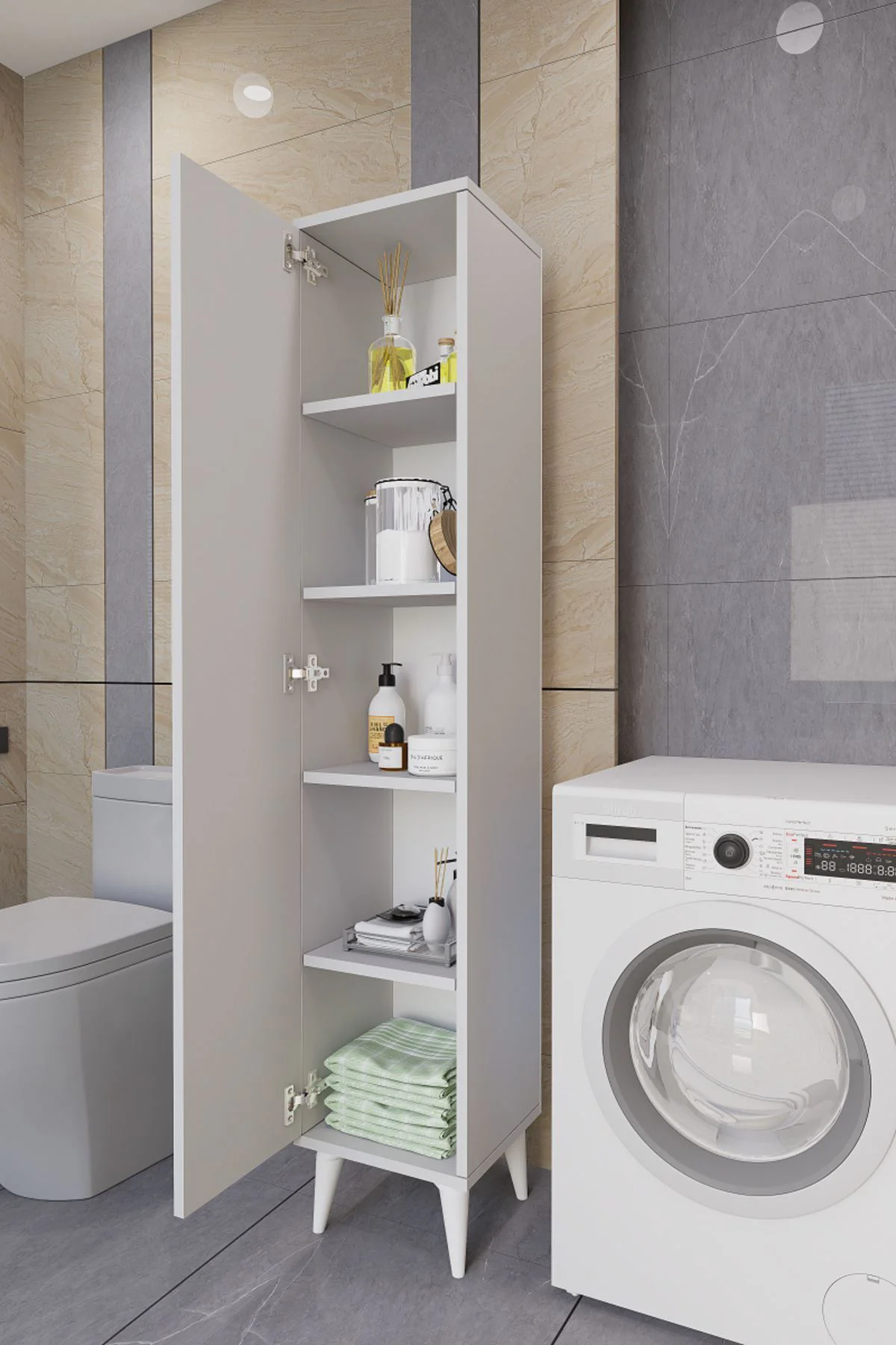 Tandem Çok Amaçlı Dolap Banyo Dolabı Beyaz