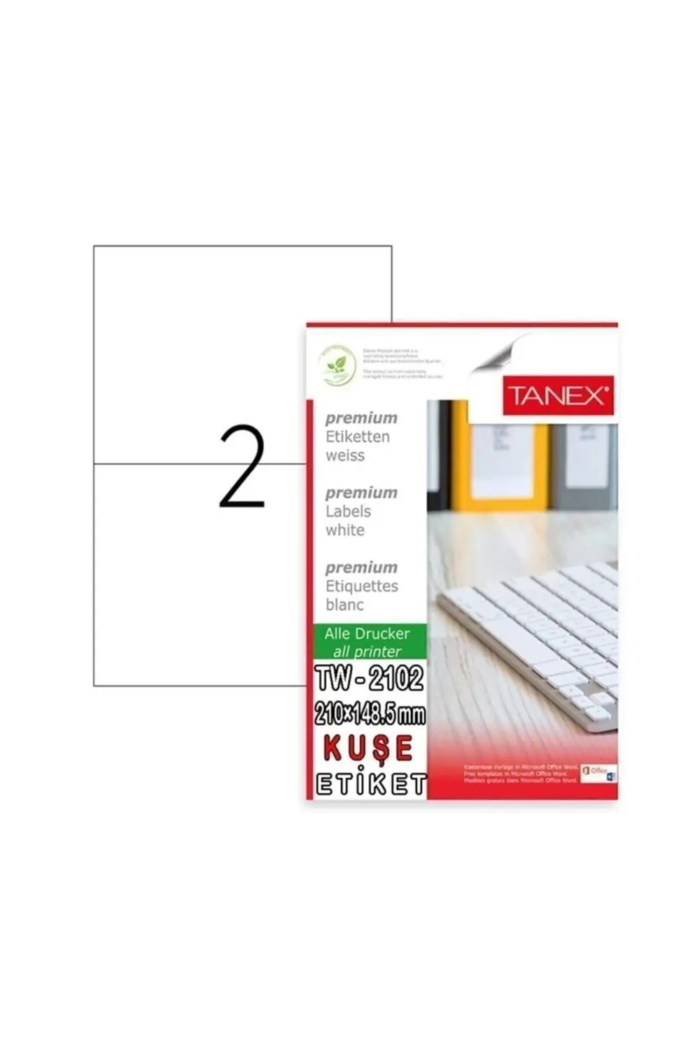 TANEKS LAZER ETİKET TW 2102 210*148,5 MM