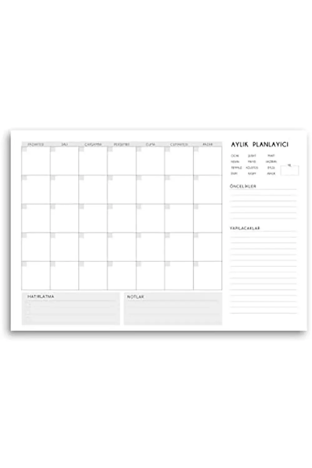 Tanıtım 3'lü Masaüstü Planlayıcı Set (Günlük, Haftalık, Aylık Pla