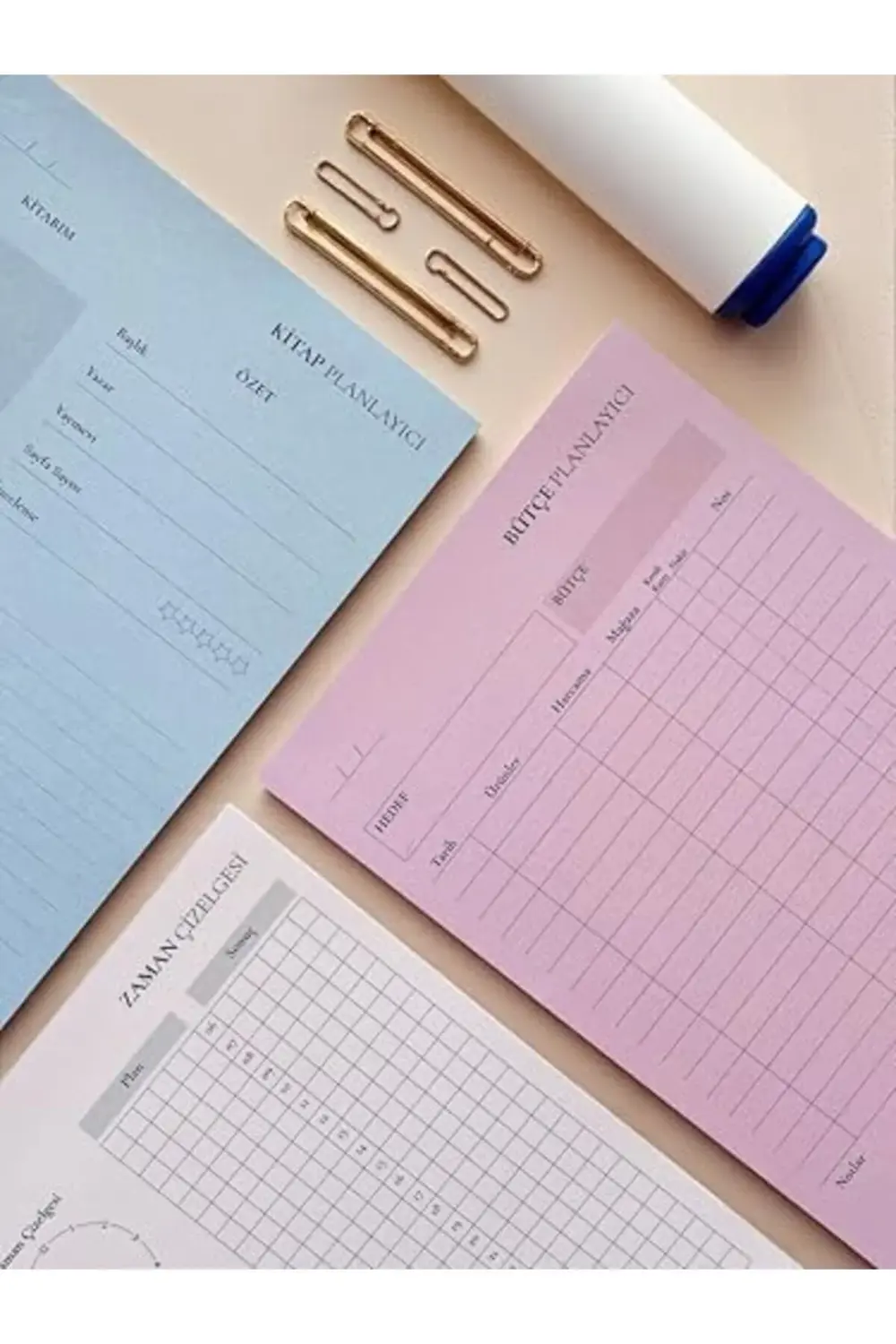 Tanıtım Tarihsiz Masaüstü Planlayıcı Set, 10 Farklı Planlama, 80