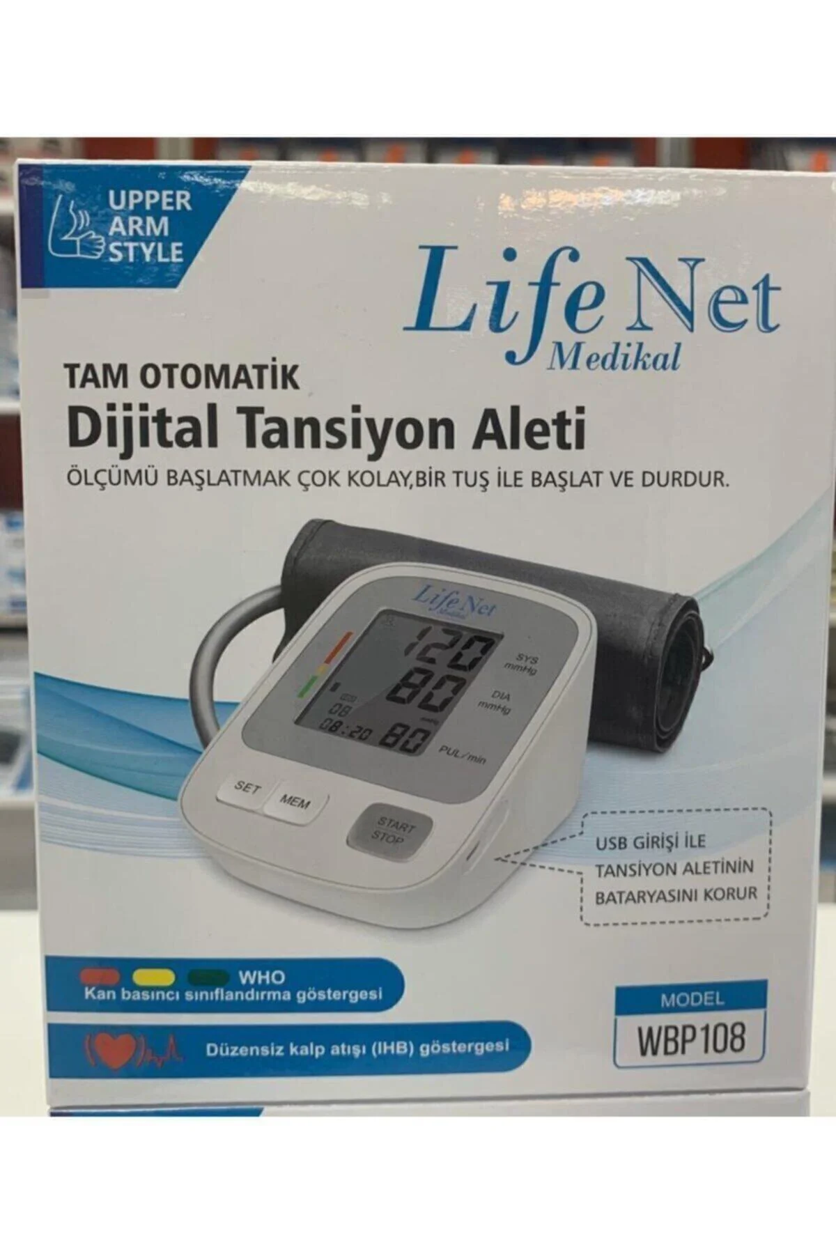 Tansiyon Aleti, Üst Koldan Tansiyon Ölçer, Nabız Ölçer, Usb Girişli Wbp-108. Tansiyon Aleti, Üst Koldan Tansiyon Ölçer, Nabız Ölçer, Usb Girişli Wbp-108.