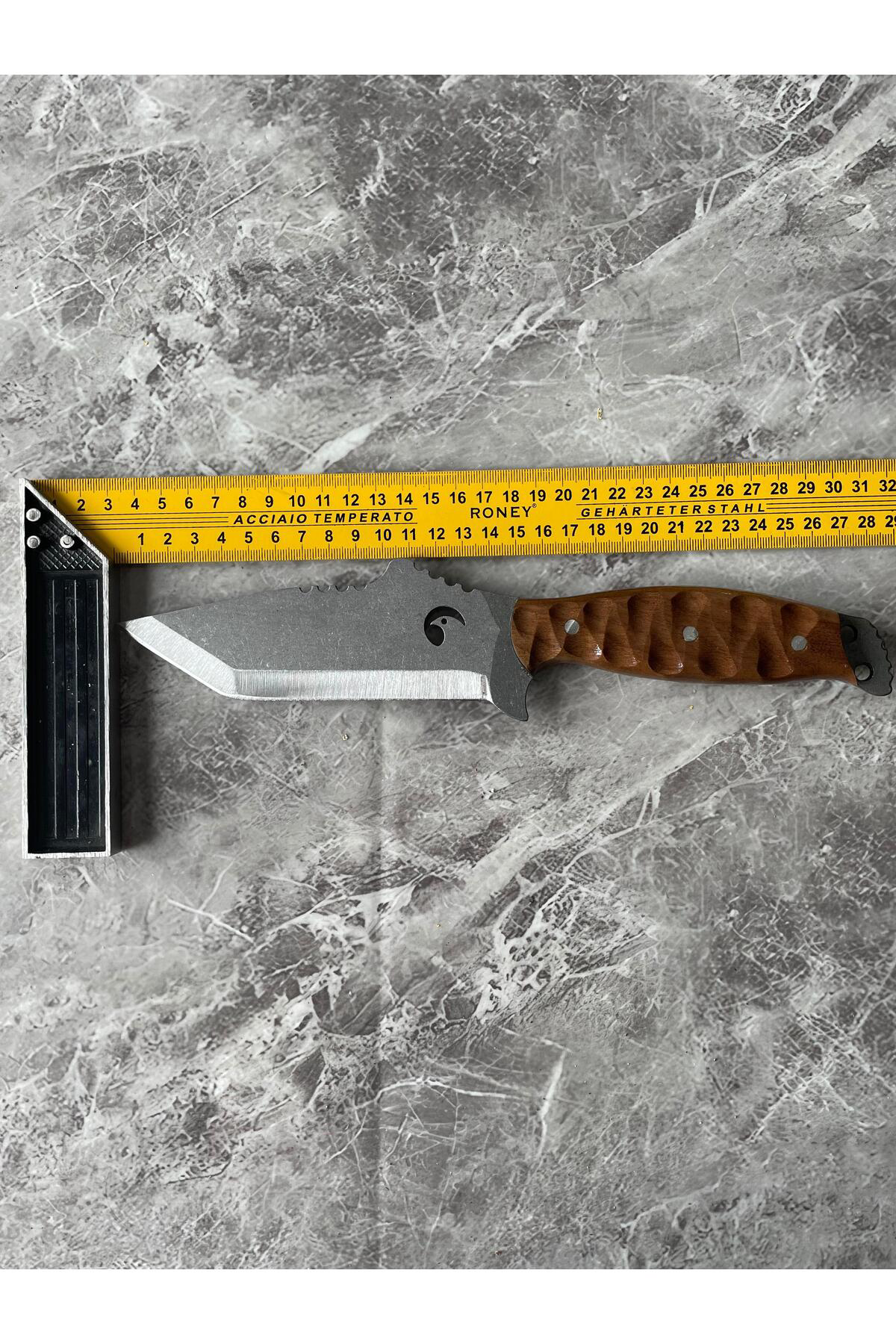 Tanto 4034 Kartal Desenli Kamp Bıçağı – Ceviz Kabze, Kılıflı, 28,