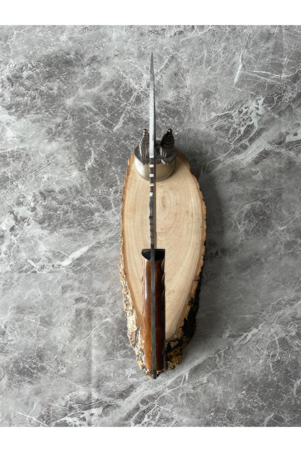 Tanto 4034 Kartal Desenli Kamp Bıçağı – Ceviz Kabze, Kılıflı, 28,