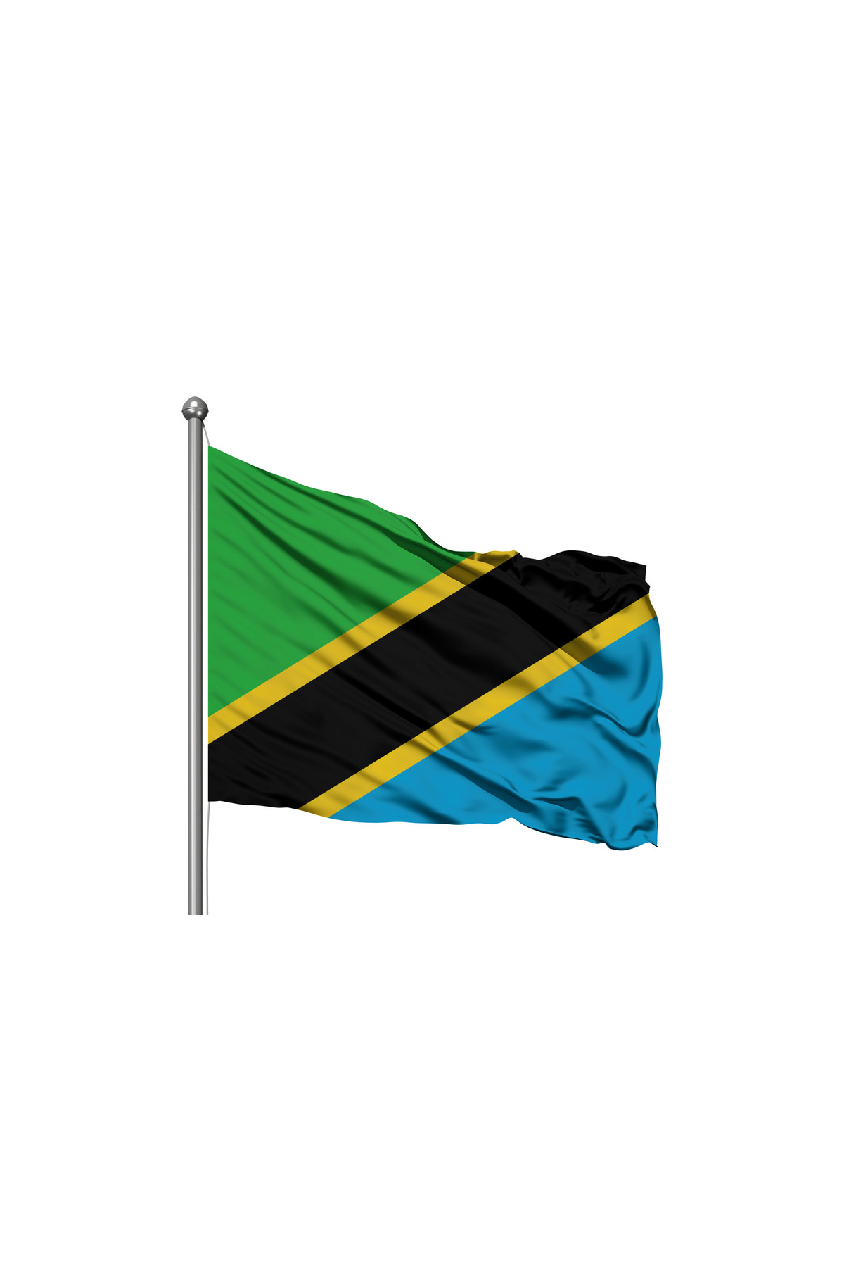 Özel Flama Bayrak Tanzanya Devleti Bayrağı - Premium Raşel Kumaş 400X600cm