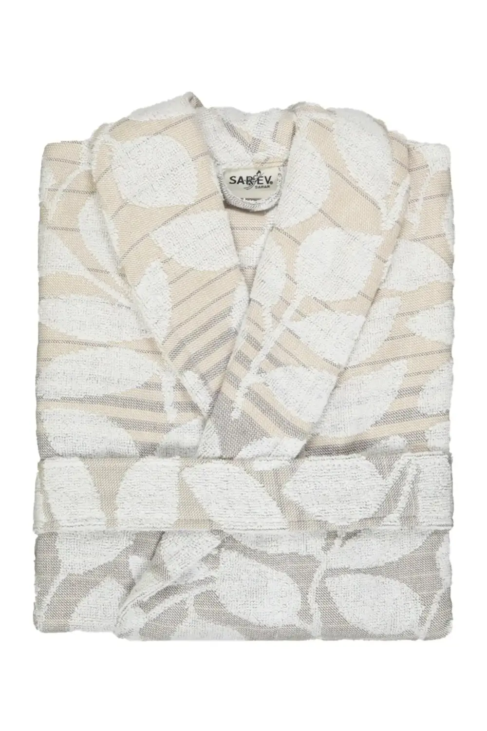 Sarev Tara Bej Şal Yaka "Medium" Beden Pamuklu Bornoz