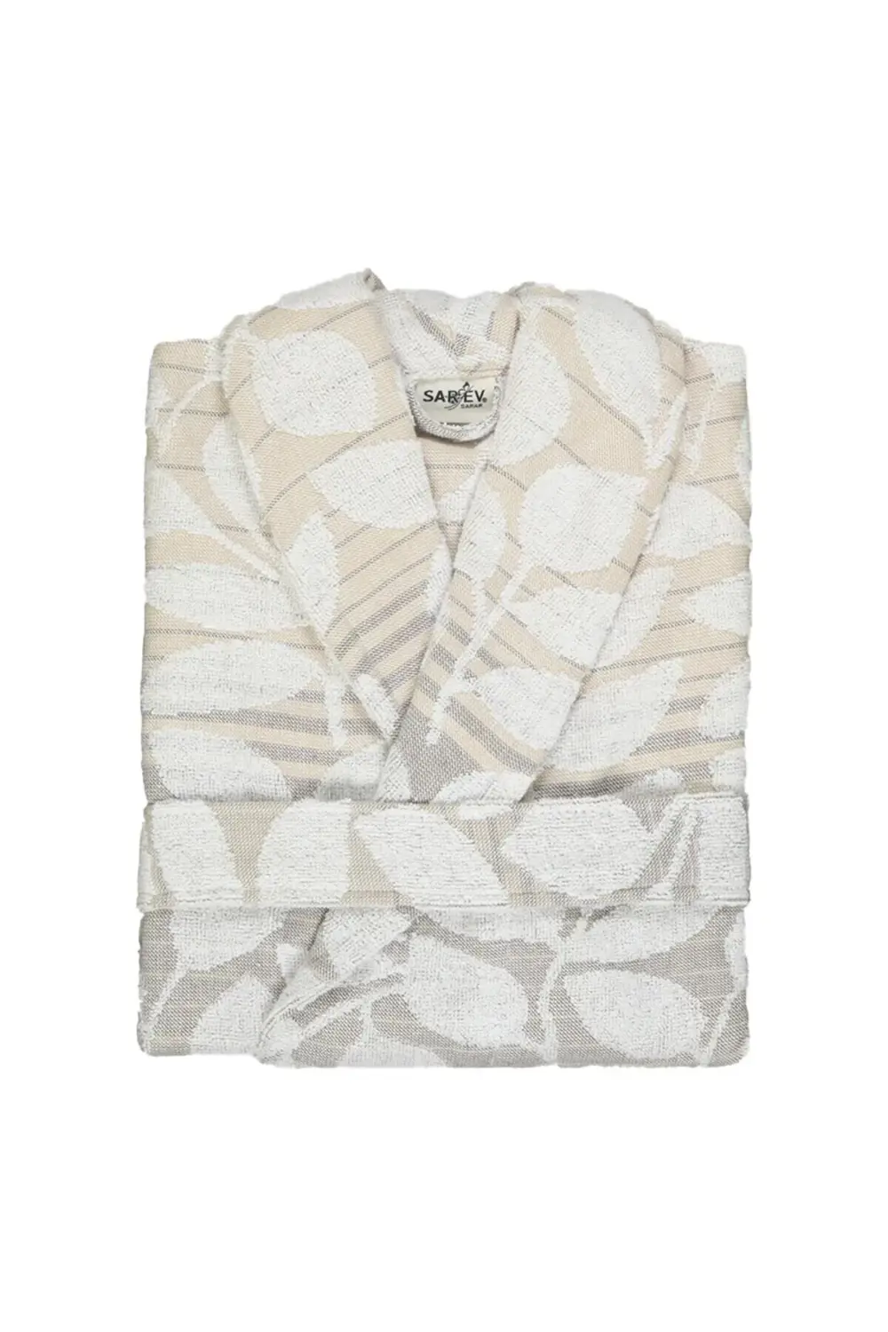 Sarev Tara Bej Şal Yaka "Medium" Beden Pamuklu Bornoz