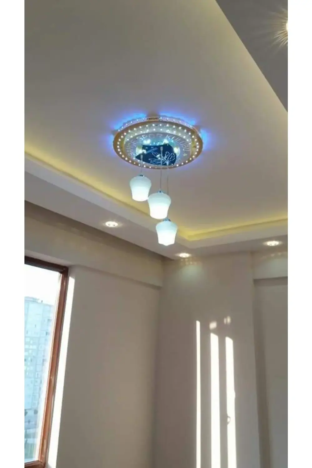 Apex Avize Taraftar Çocuk Avizesi Sarı Lacivert Kumandalı