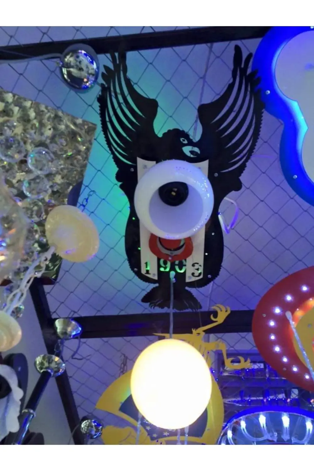 Taraftar Çocuk Avizesi Siyah Beyaz Apex Ledli