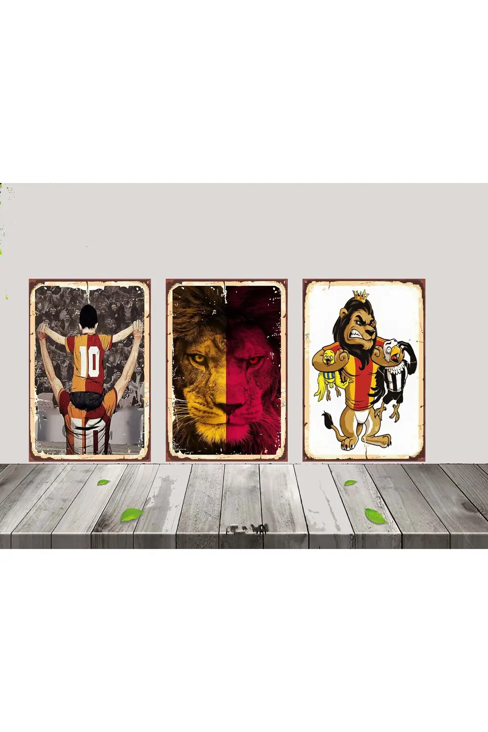 Taraftar Temalı 3 Adet 20 x 30 CM MDF Tablo Setı