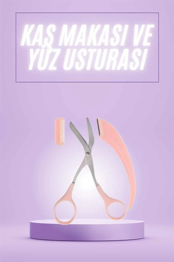 Taraklı Kaş Makası ve Ustura Seti Kaş Düzeltme Makası Kaş Bıyık Alma Aleti Taraklı Kaş Makası ve Ustura Seti Kaş Düzeltme Makası Kaş Bıyık Alma Aleti