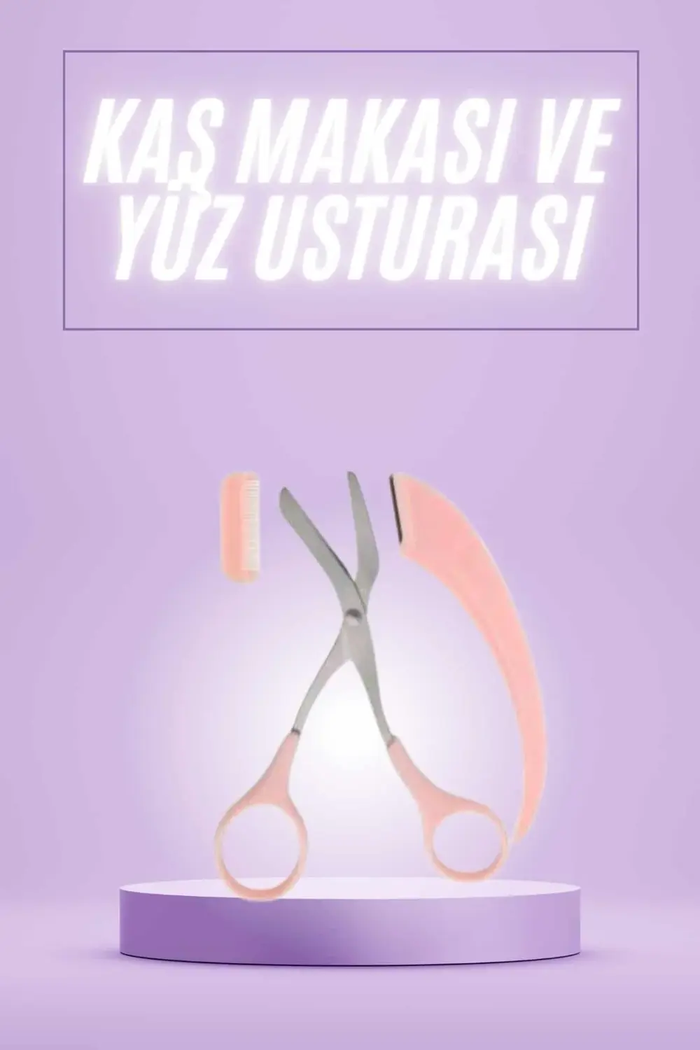 Taraklı Kaş Makası ve Ustura Seti Kaş Düzeltme Makası Kaş Bıyık A