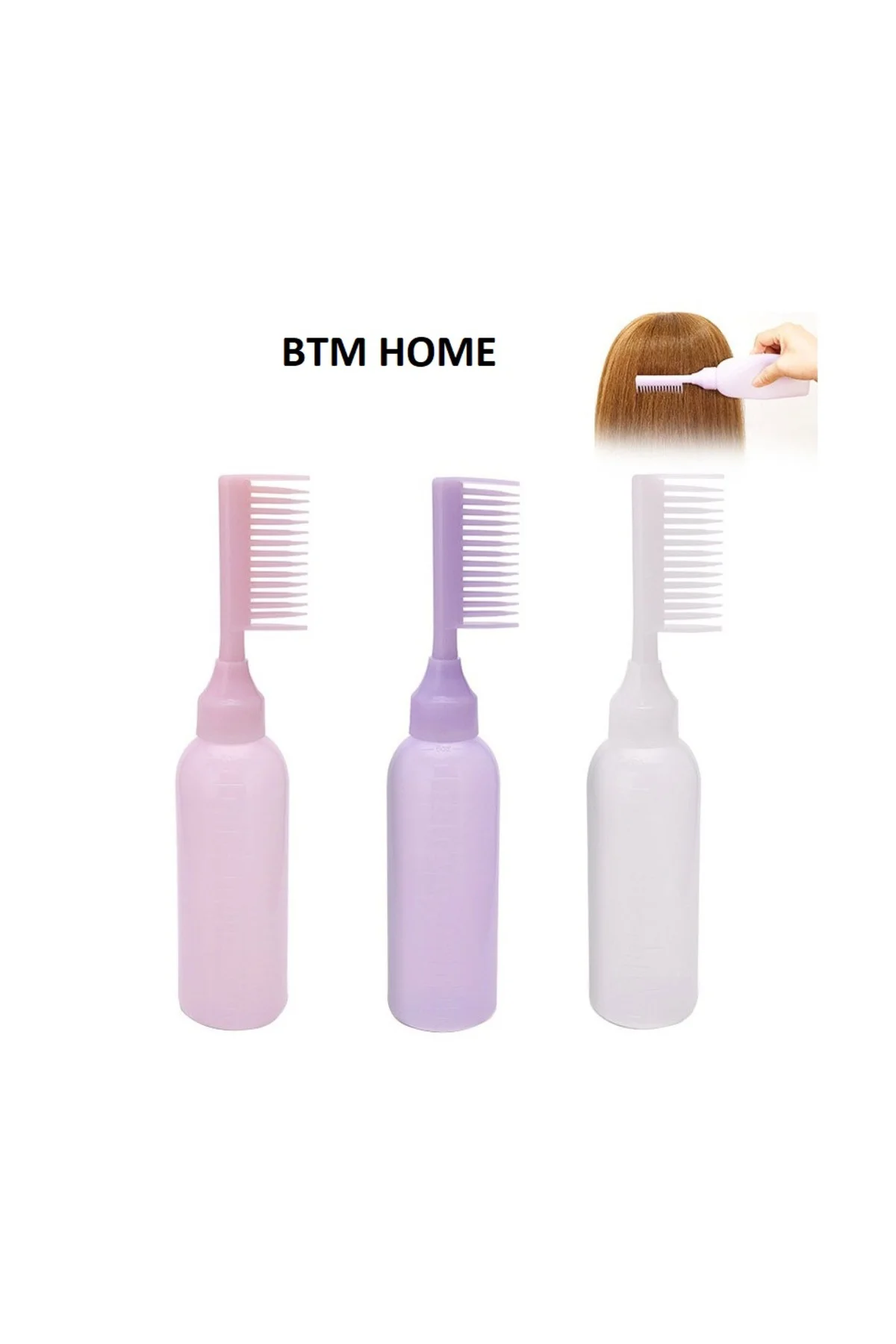 Taraklı Saç Boyama Şişesi aç Bakım Tarağı Saç Bakım Yağı Aplikatö