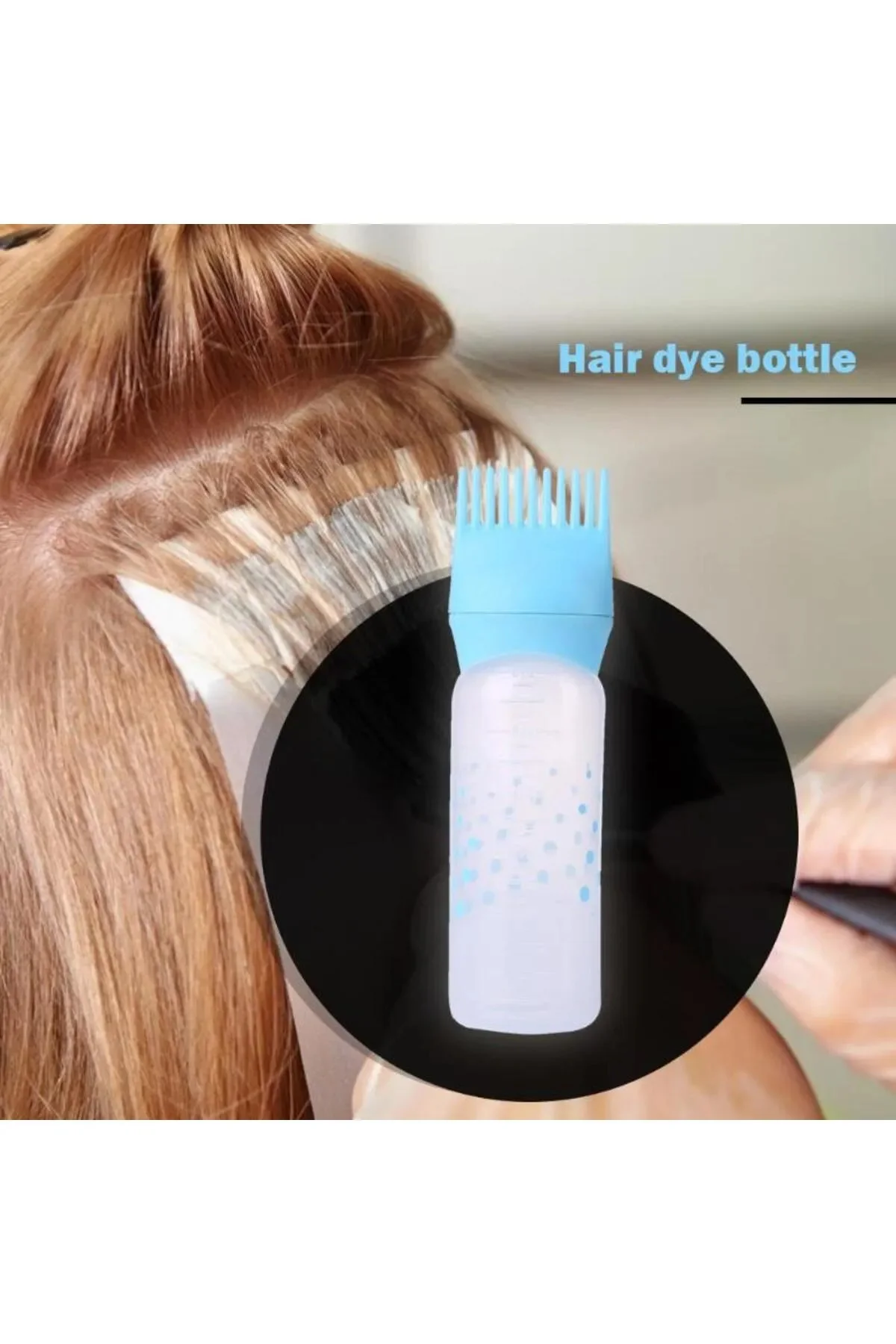 Taraklı Saç Boyama Şişesi - Saç Bakım Yağı Uygulama Şişesi - Dip 