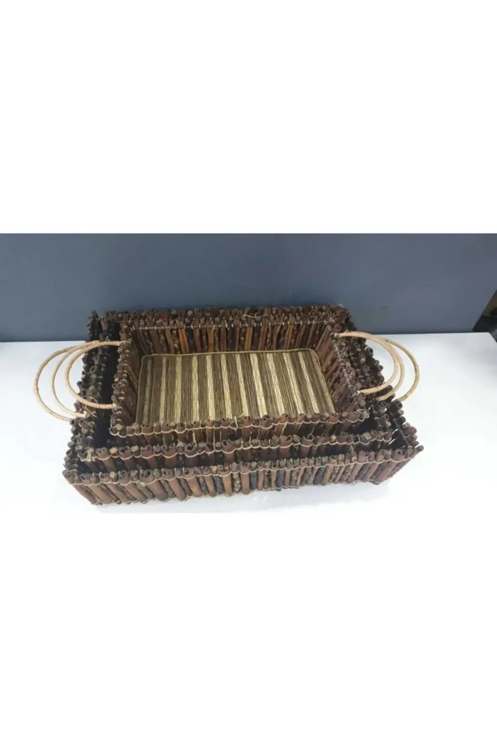 Tarçın Çubuklu Üçlü Tepsi Takımı