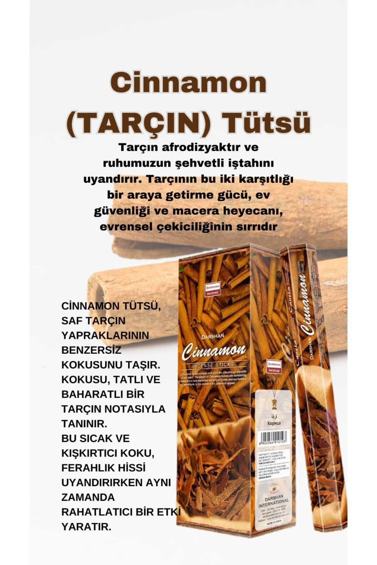 Darshan Tarçın Tütsü İştah Açıcı 20 Çubuk