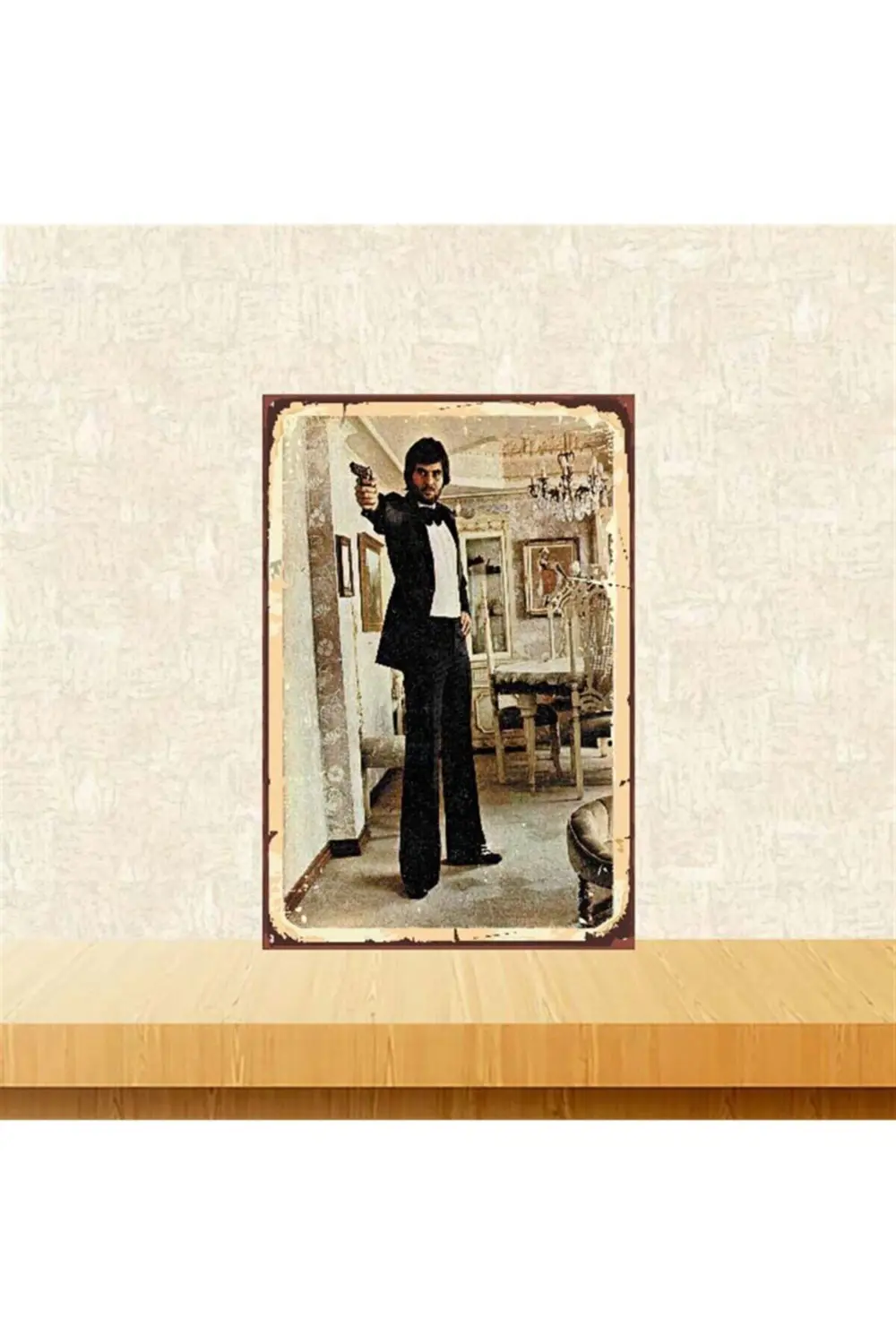 Tarık Akan 20-30 cm Retro Ahşap Poster Tkfx3912