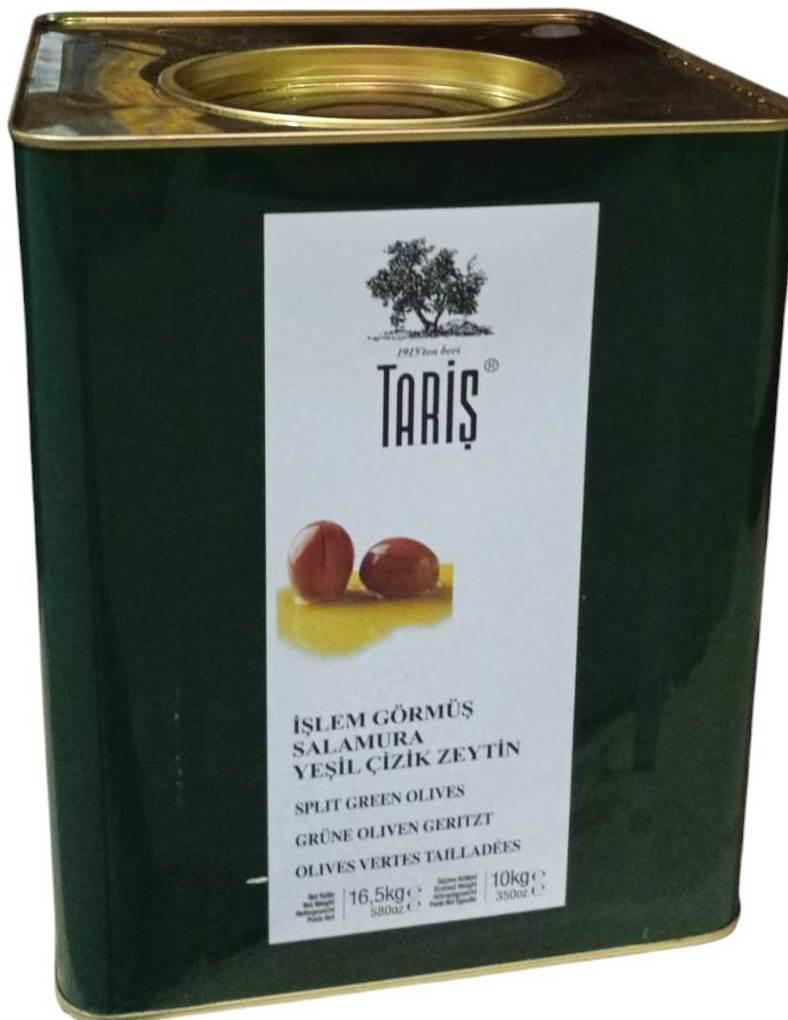 Tariş  Salamura Yeşil Çizik Zeytin 10 Kg (321-350 Ad/Kg)