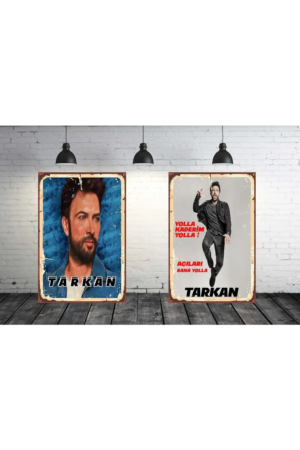 Tarkan Seti 2 Adet 20x30 Cm Retro Ahşap Tablo Tarkan Seti 2 Adet 20x30 Cm Retro Ahşap Tablo